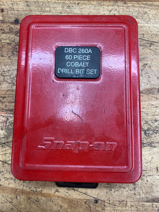 Snap On 60pc Cobalt Wire Gauge Drill Bit Set USA DBC260A