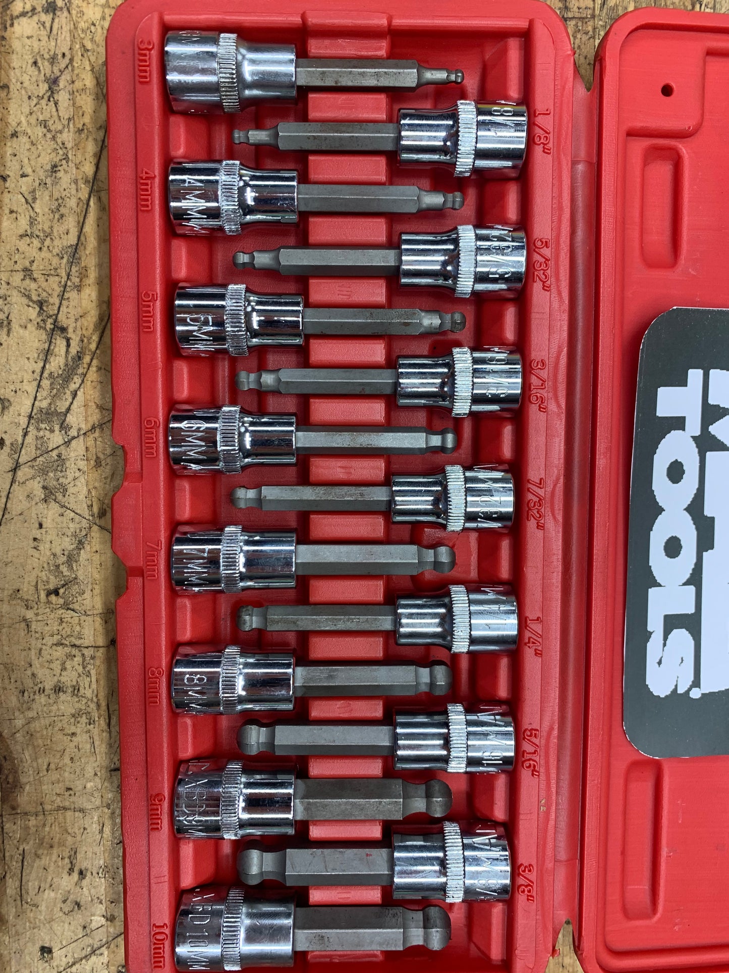 Mac Tools Ball End Hex Bit Socket Set SAE/Metric SXAB15B