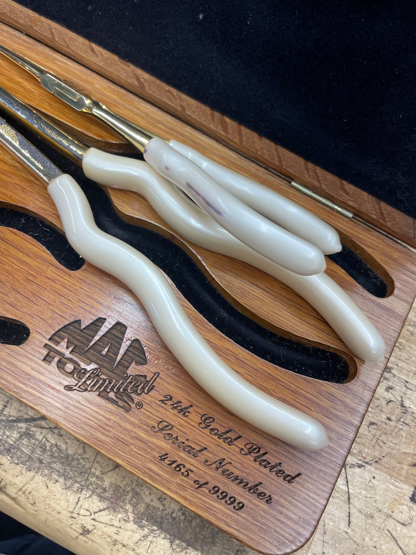 Mac Tools 1995 Limited Edition 24k Gold Plated Needle Nose Plier Set USA 4,195/9,999 SP1995