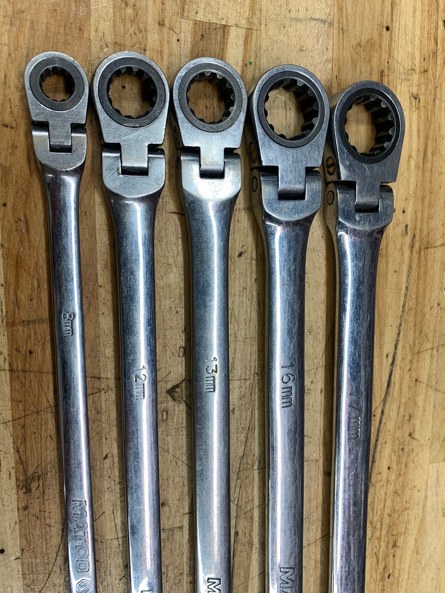 Matco XL Metric Flex Head Ratcheting Wrench Set 5pc. SRFBXLM52TA