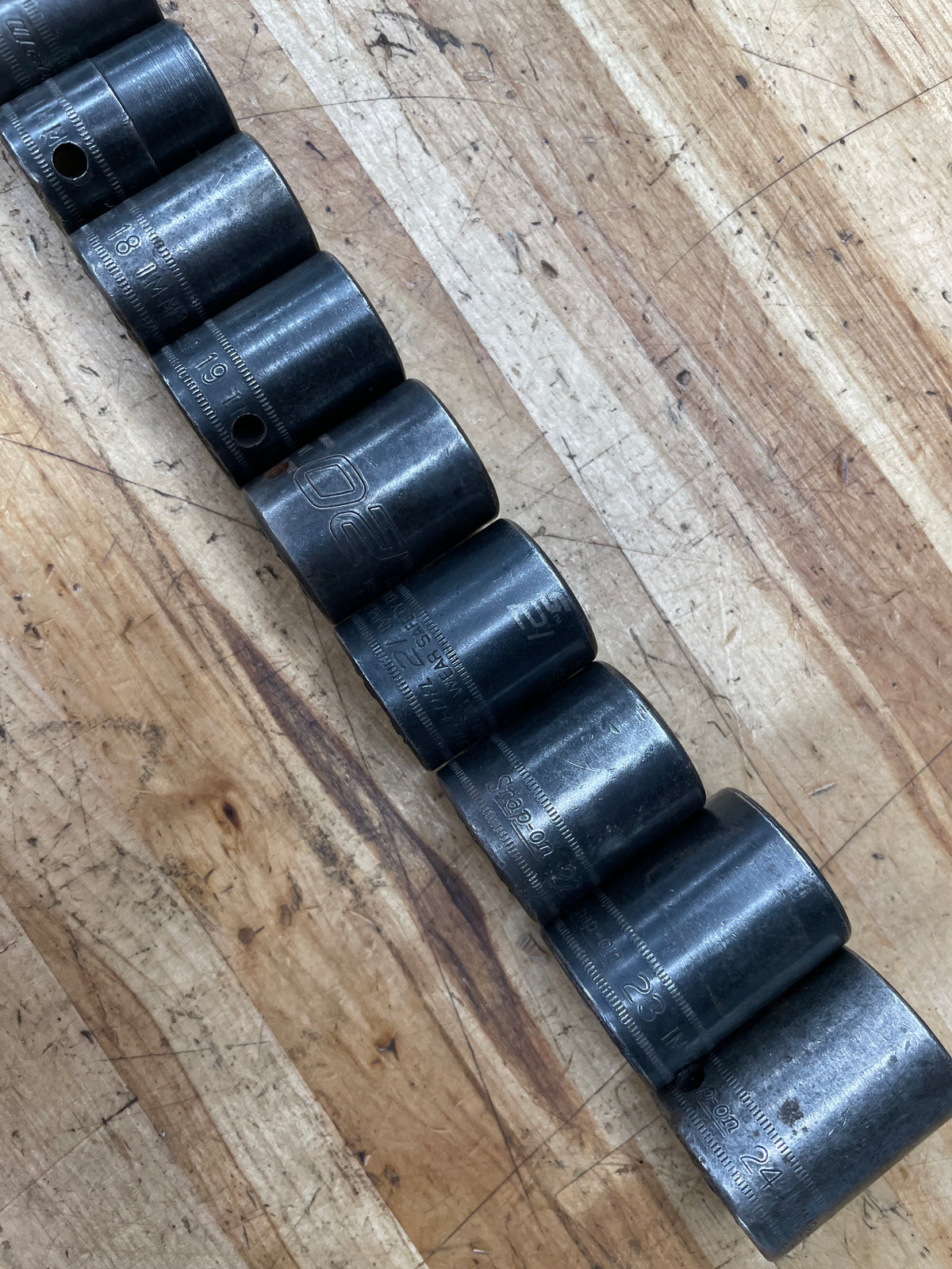 Snap On 1/2” Metric Impact Shallow Socket Set 15pc. 10-24mm USA 315IMMYA