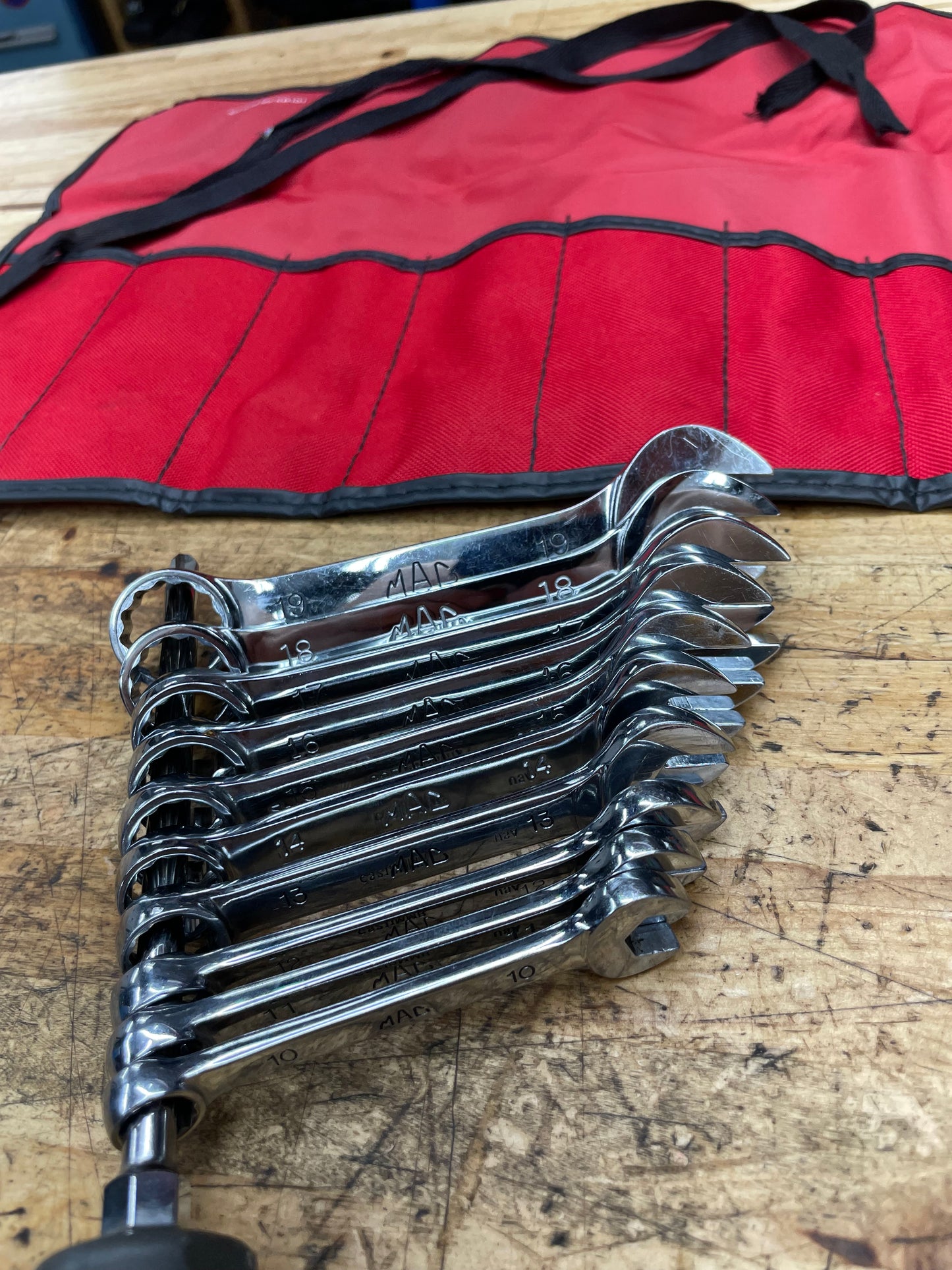 Mac Tools Metric Stubby Wrench Set 10pc 10-19mm USA SXSM102PTR