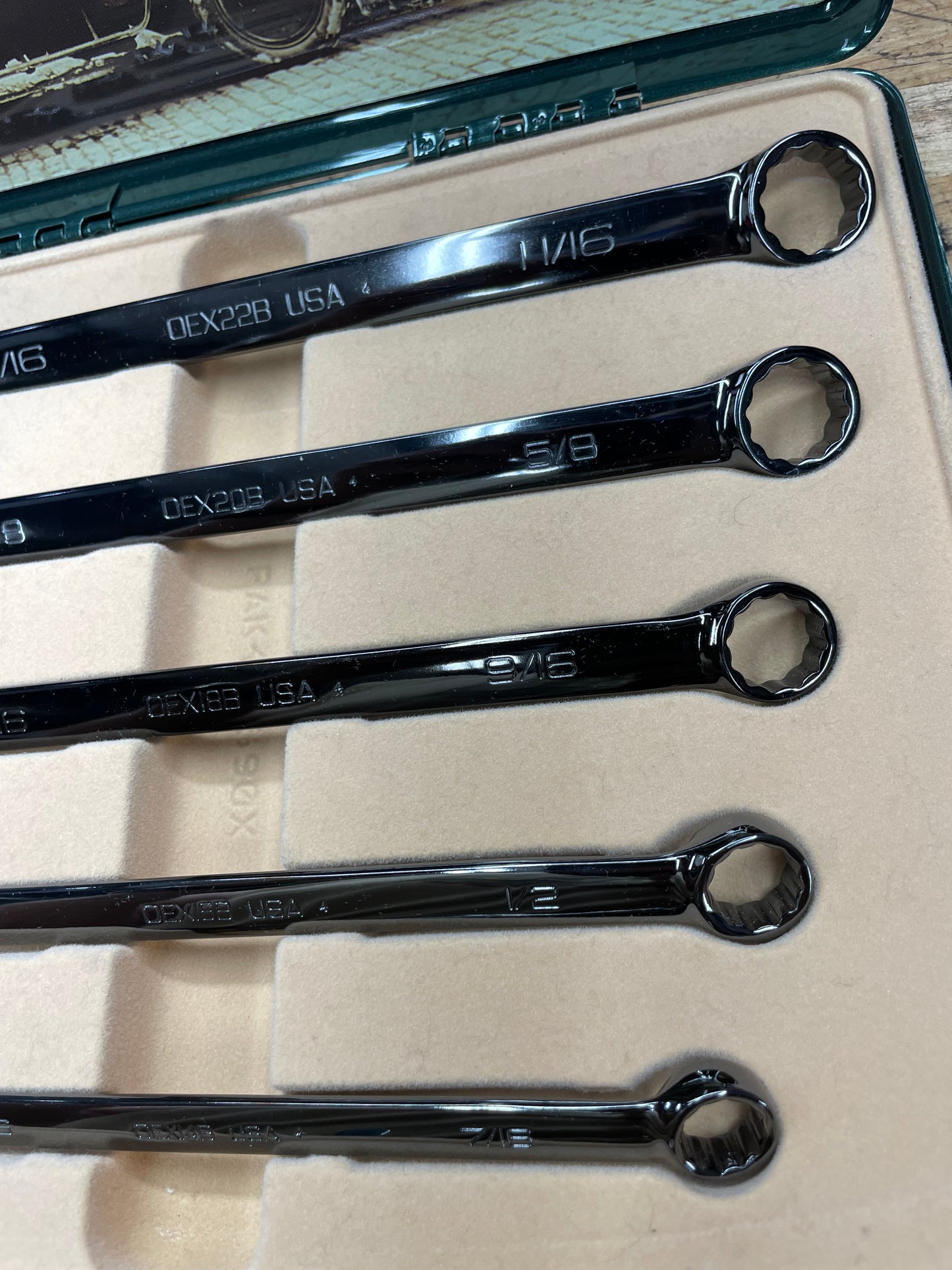 Snap On 75th Anniversary Edition 1995 24K Gold Engraved SAE Wrench Set 5pc USA KRA285