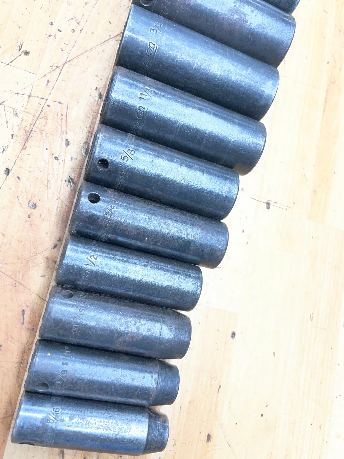 Snap On 3/8” SAE Deep Impact Socket Set 12pc. 5/16”-1” USA 212SIMFYA