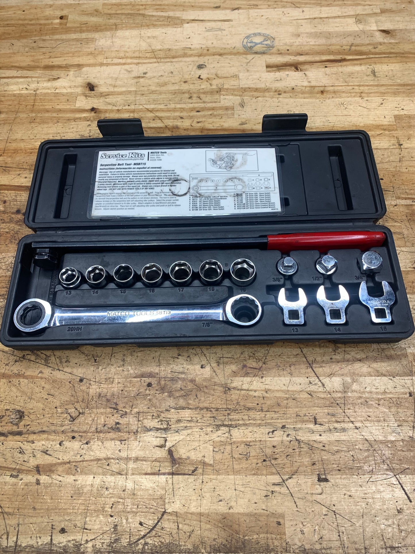 Matco Serpentine Fan Belt Tool Kit MSBT15