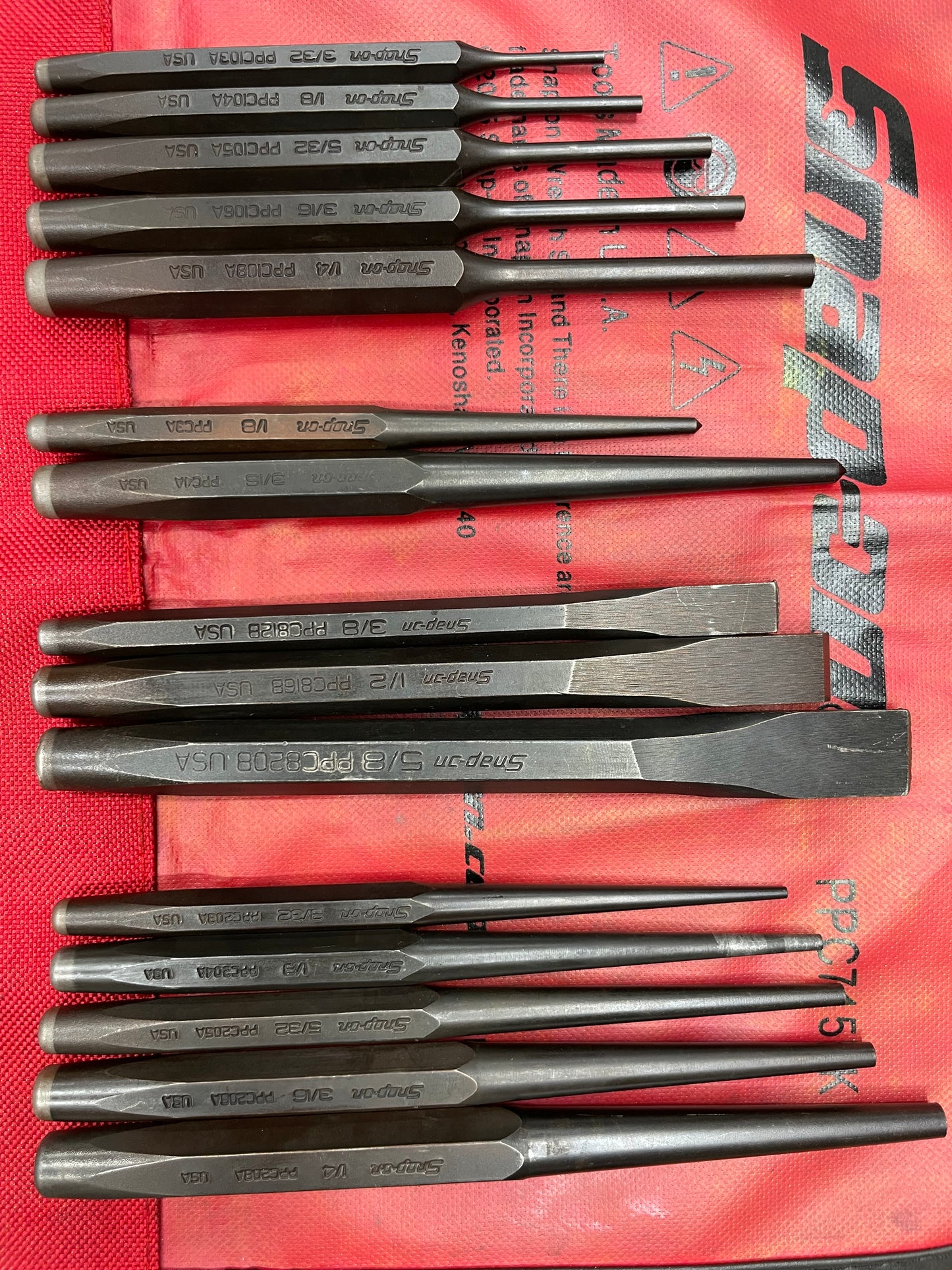 Snap On Punch/Chisel Set 15pc USA PPC715BK