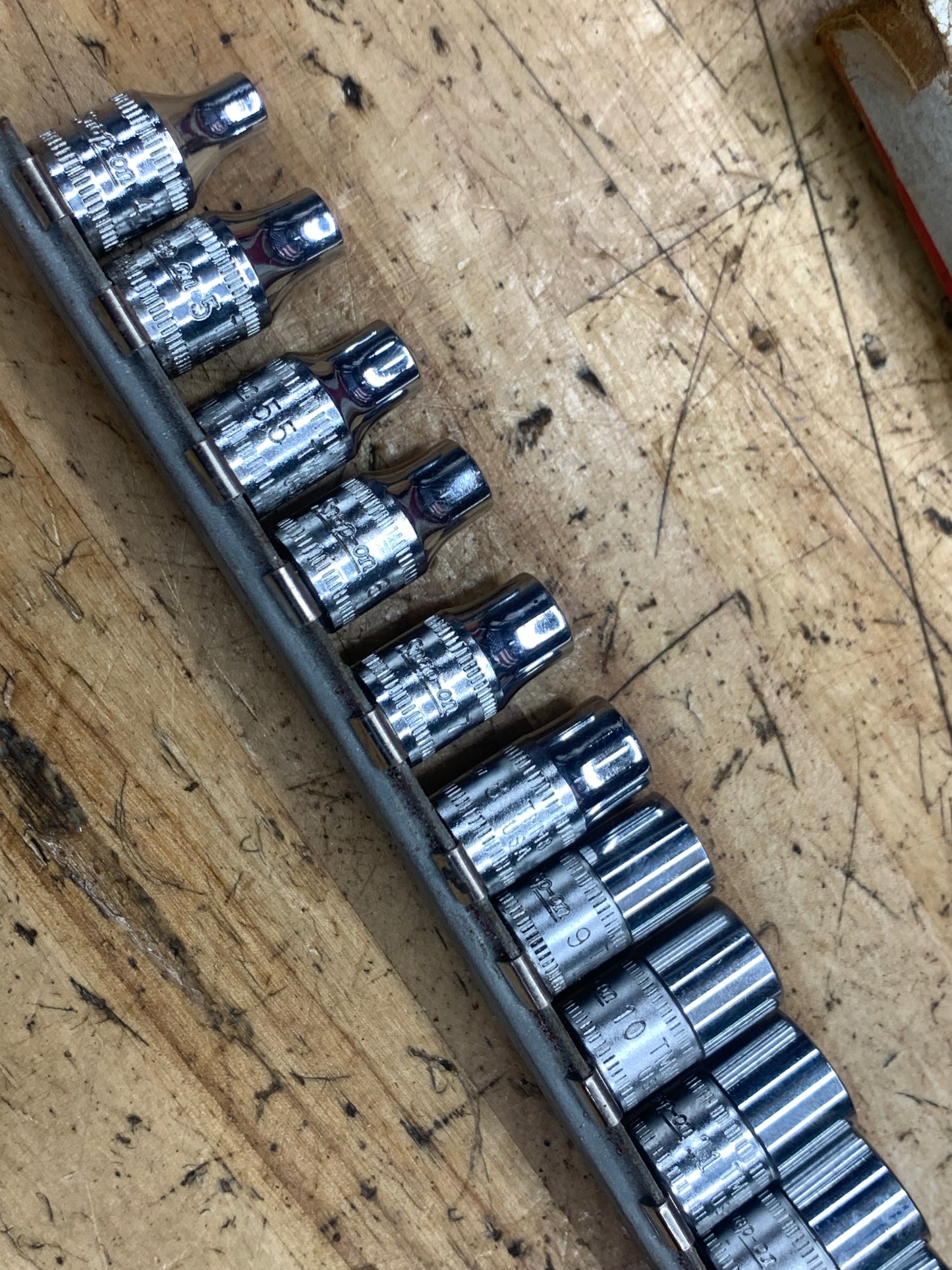 Snap On 1/4" Metric Vintage Shallow Socket Set 12pc USA EXCELLENT CONDITION 112TMMY
