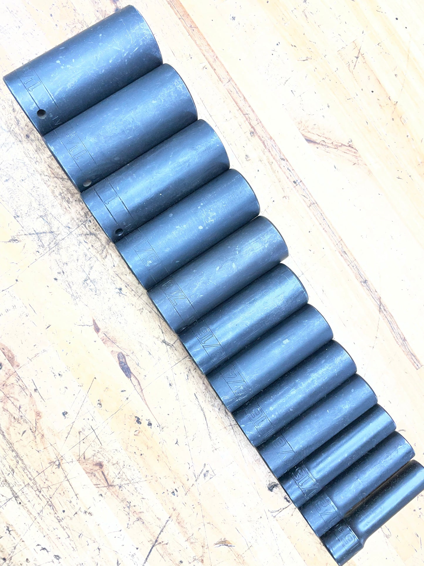 CAT by Snap On 1/2” SAE Deep Impact Socket Set 12pc USA 7/16” to 1-1/8”