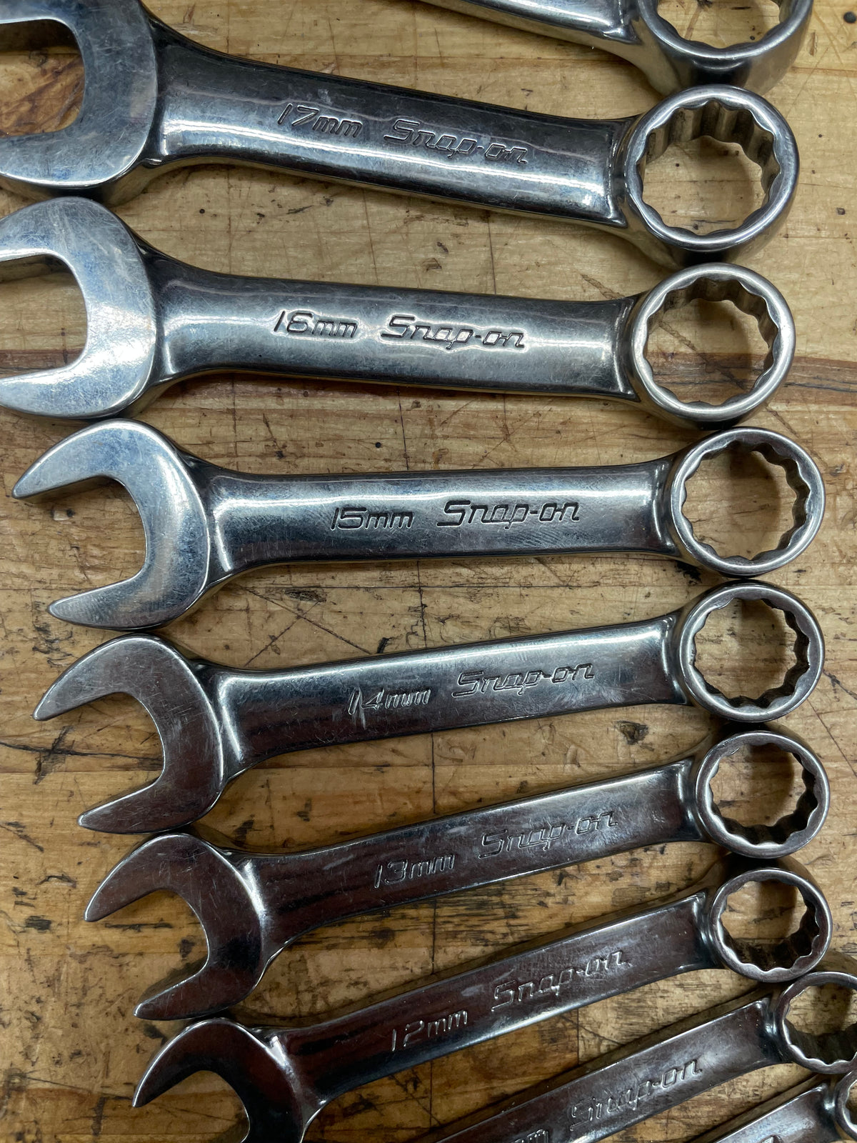Snap On Metric Stubby Wrench Set 10-19mm 10pc USA OXIM710B