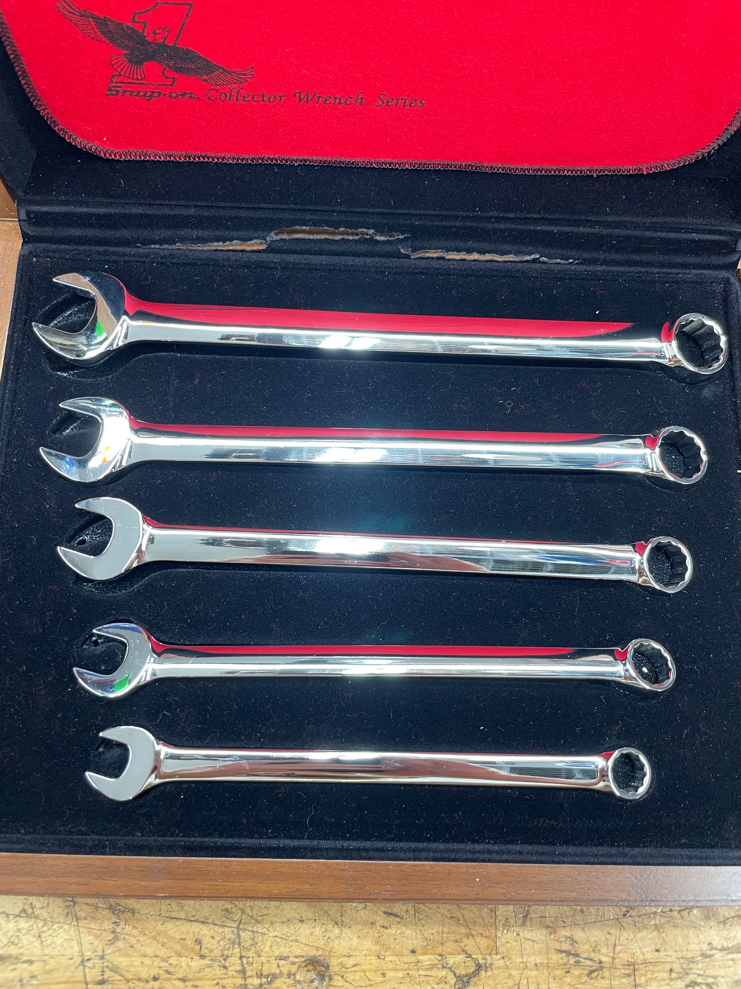 Snap On Collector Wrench Series 24K Gold Engraved SAE Combo Wrench Set 5pc USA