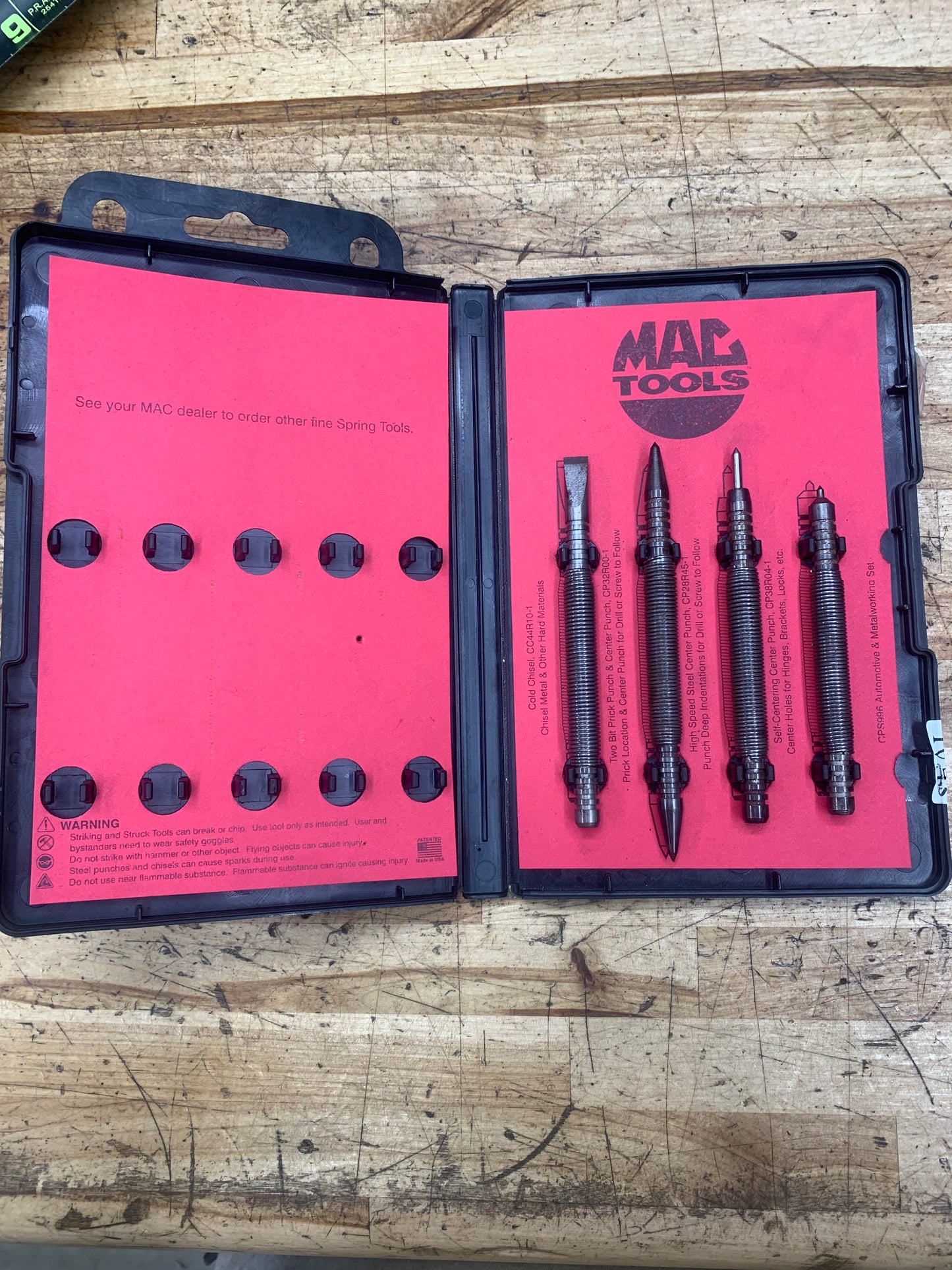 Mac Hammerless Spring Punch Set USA CPS996