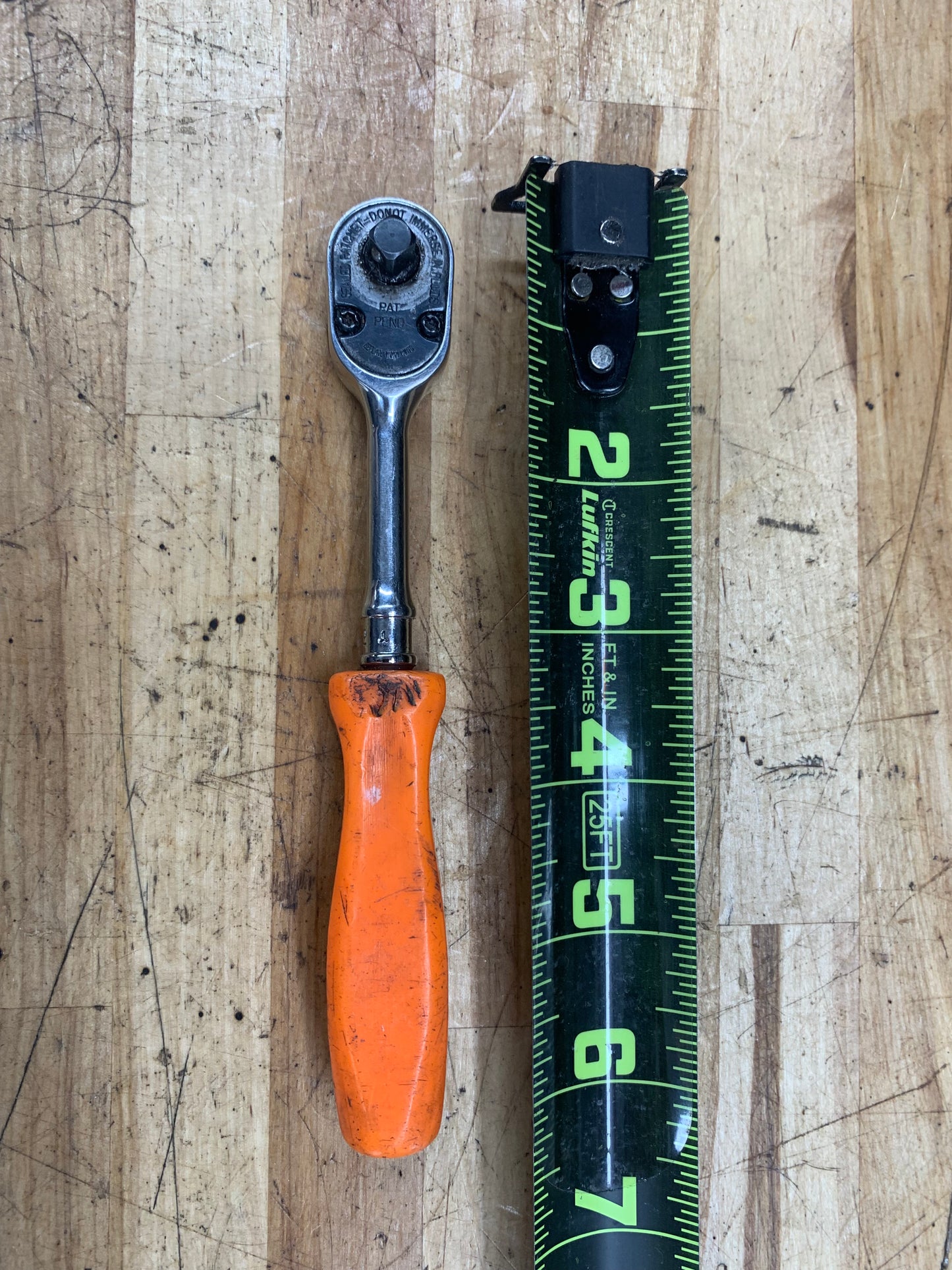 Snap On 1/4" Ratchet Orange Hard Handle THLD72