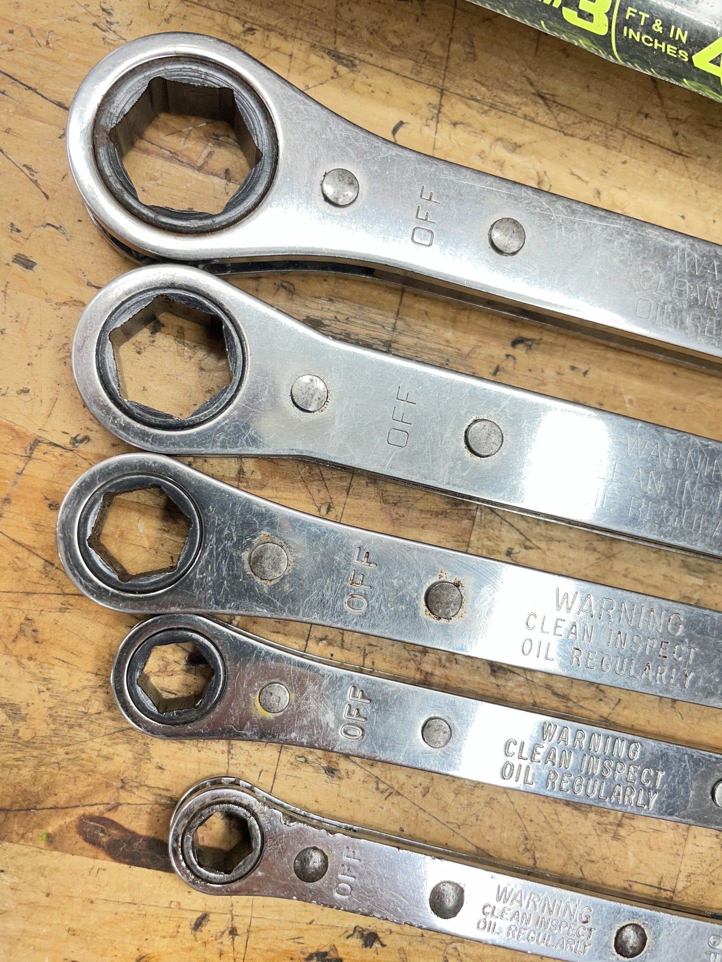 Snap On SAE Ratcheting Box Wrench Set 5pc 5/16”-13/16”USA RB605S