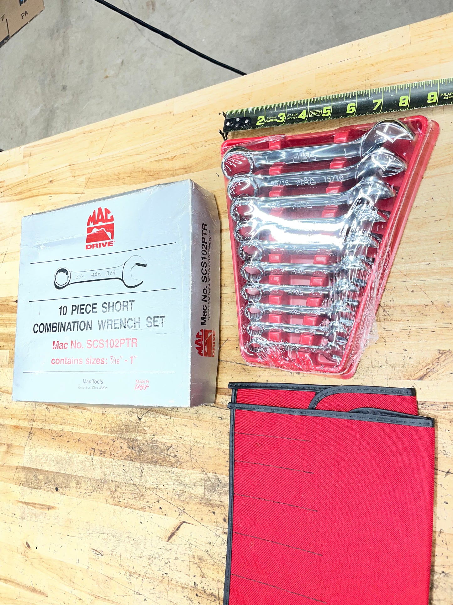 Mac SAE Stubby Combo Wrench Set 7/16”-1” NIB USA VINTAGE SCS102PTR