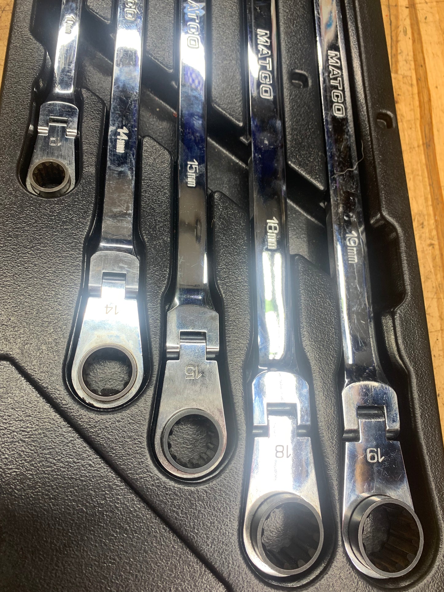 Matco Metric Long Ratcheting Flex Head Wrench Set 5pc SRFBXLM52TA