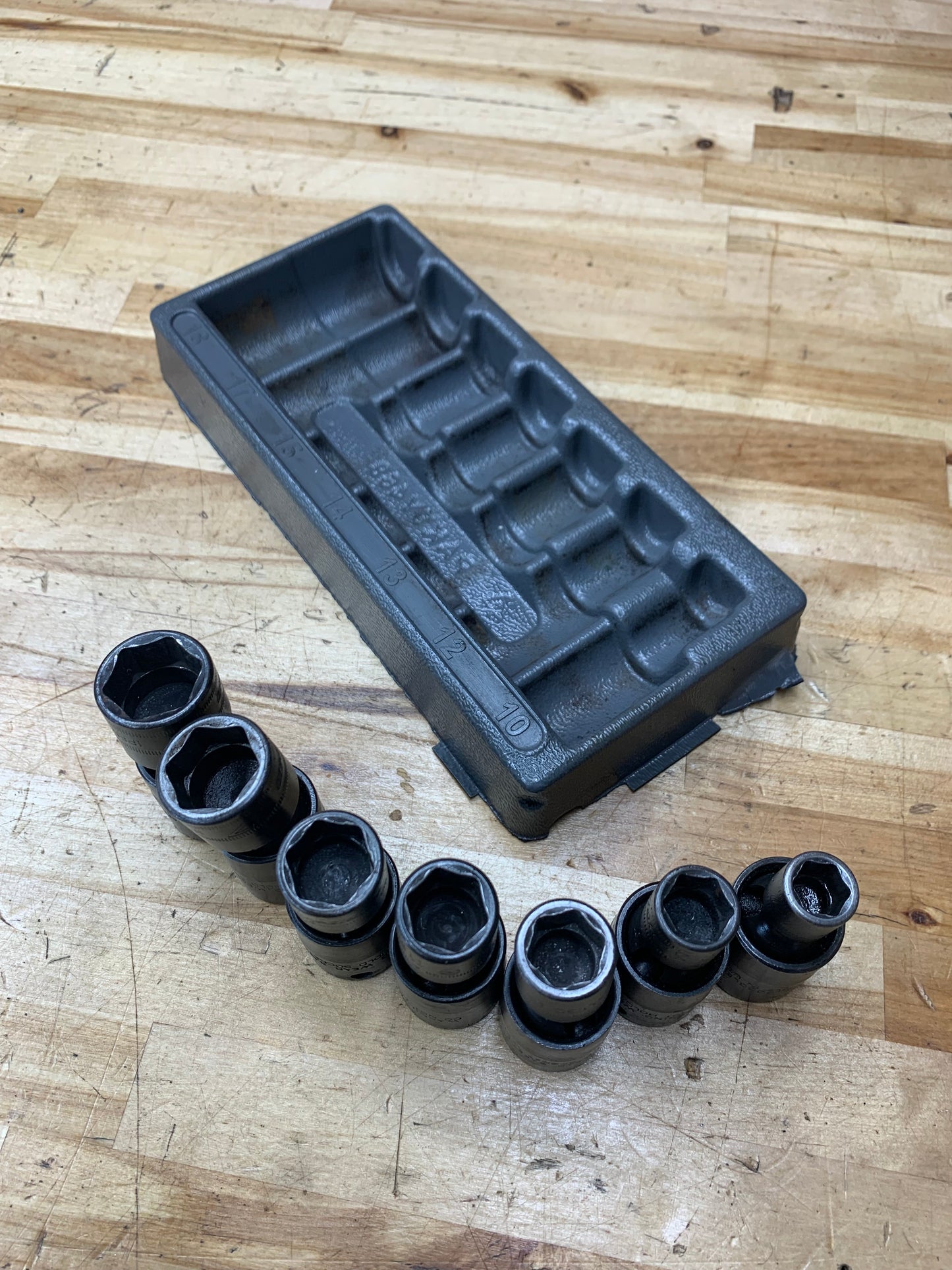 Snap On 3/8” Metric Shallow Impact Swivel Sockets 7pc. 10-18mm 207IPFM