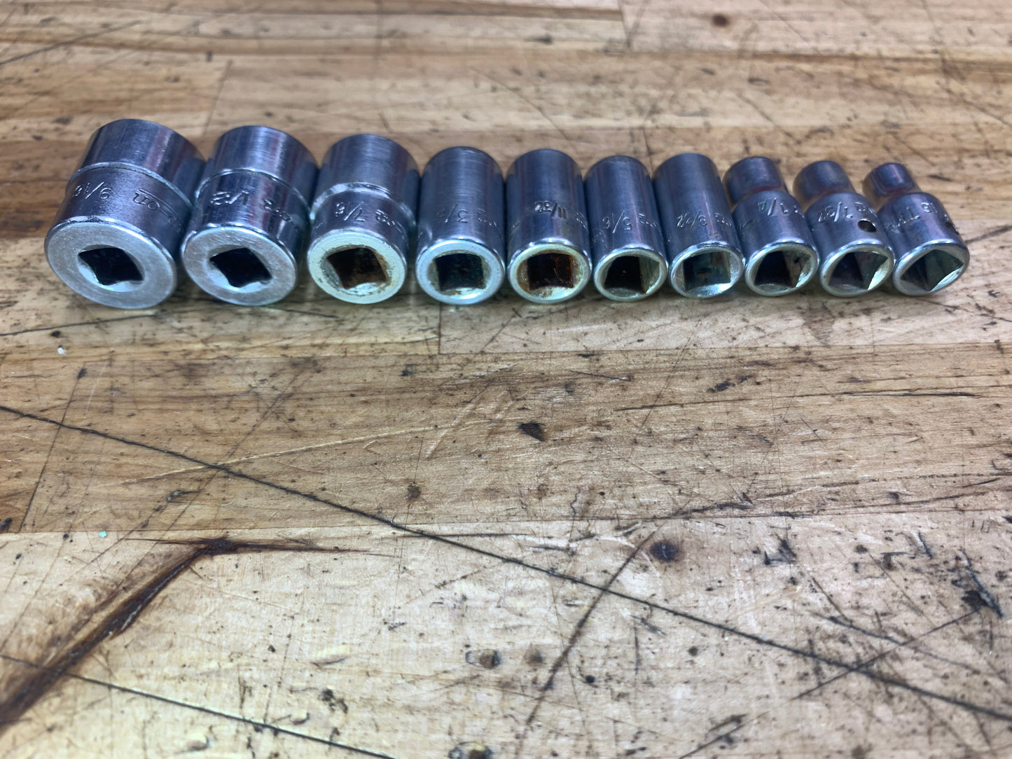 Snap On 1/4” SAE Shallow Socket Set 10pc USA 110TMDY