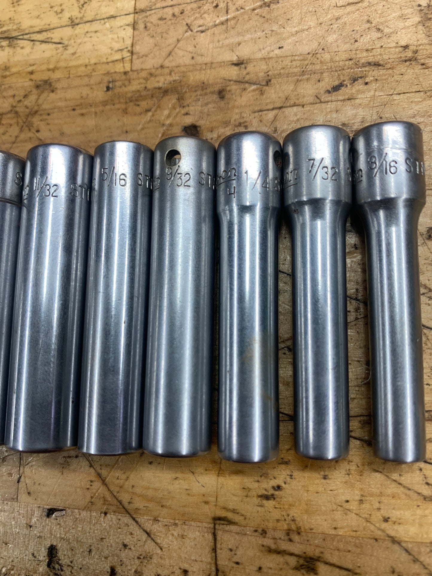 Snap On 1/4” SAE Deep Socket Set 10pc USA 110STMY