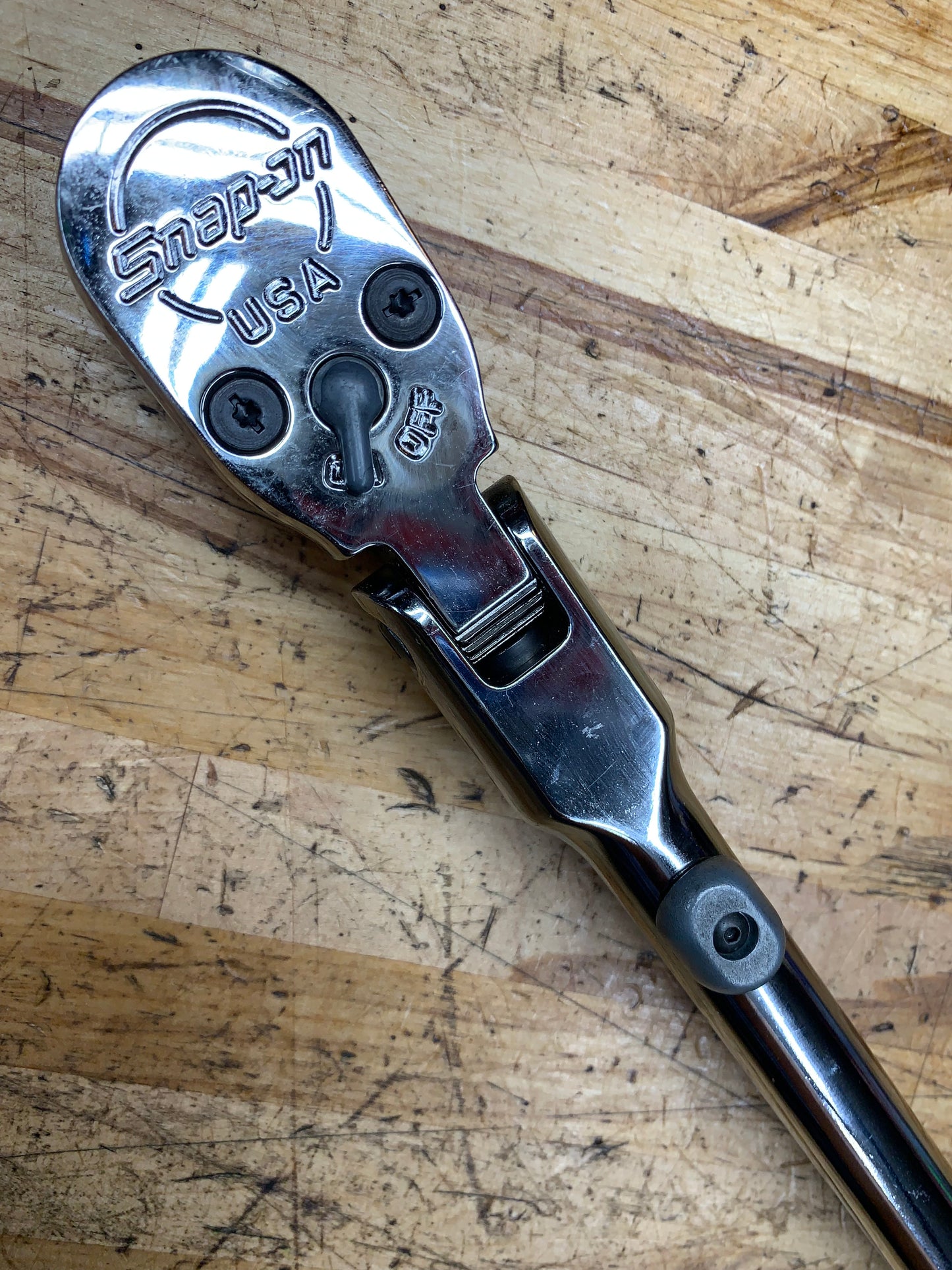 Snap On 1/2” Long Locking Flex Head Ratchet Soft Grip LIKE NEW USA SHLX80A
