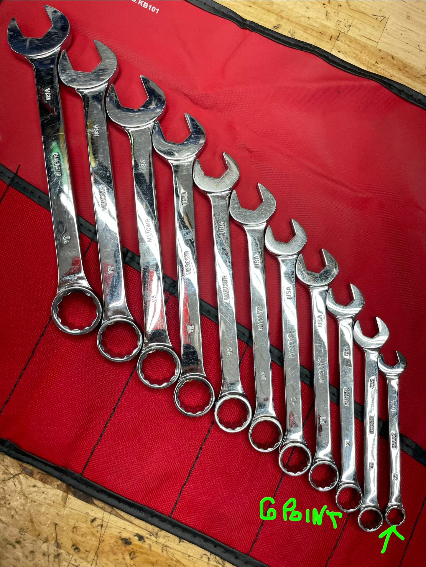 Mac Metric Short Pattern Combo Wrench Set 10pc 10-19mm USA