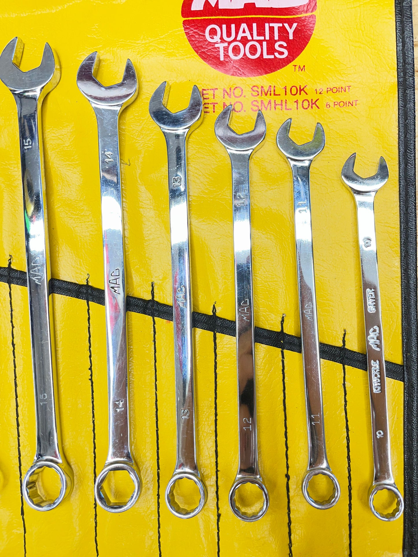 Mac Tools Metric Combo Wrench Set 10pc 10-19mm USA SML10K