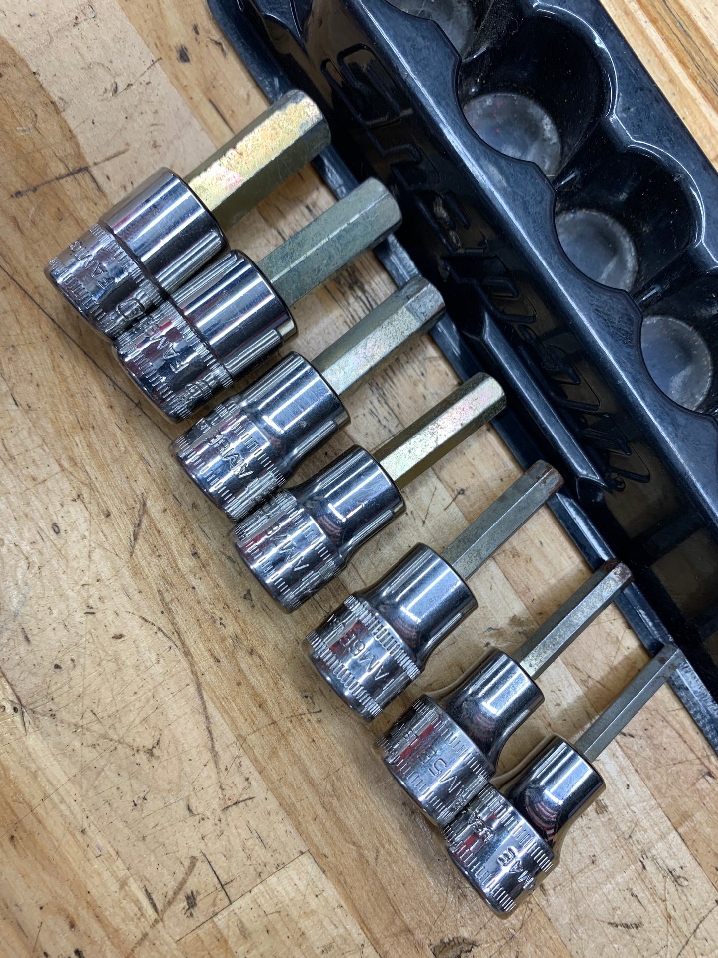 Snap On Metric Hex 3/8” Drive Socket Set w/ Mag. Tray 7pc. USA 207EFAMY