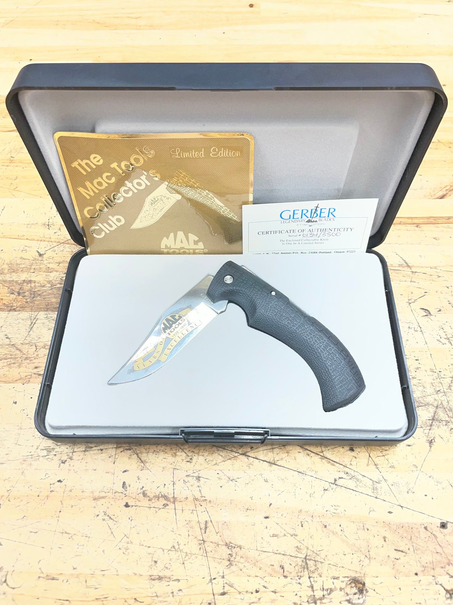 Vintage Gerber Mac Tools 54th Anniversary Commemorative Pocket Knife 1938-1992 Limited Edition #134/3500 w/ Case USA