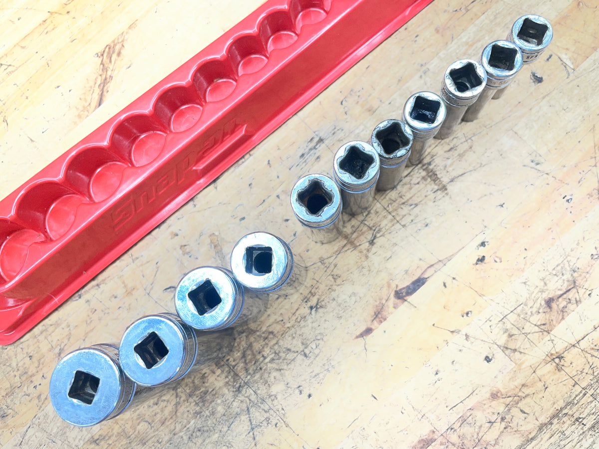 Snap On 3/8” SAE Deep Socket Set 11pc 1/4"-7/8" USA 211SFSY