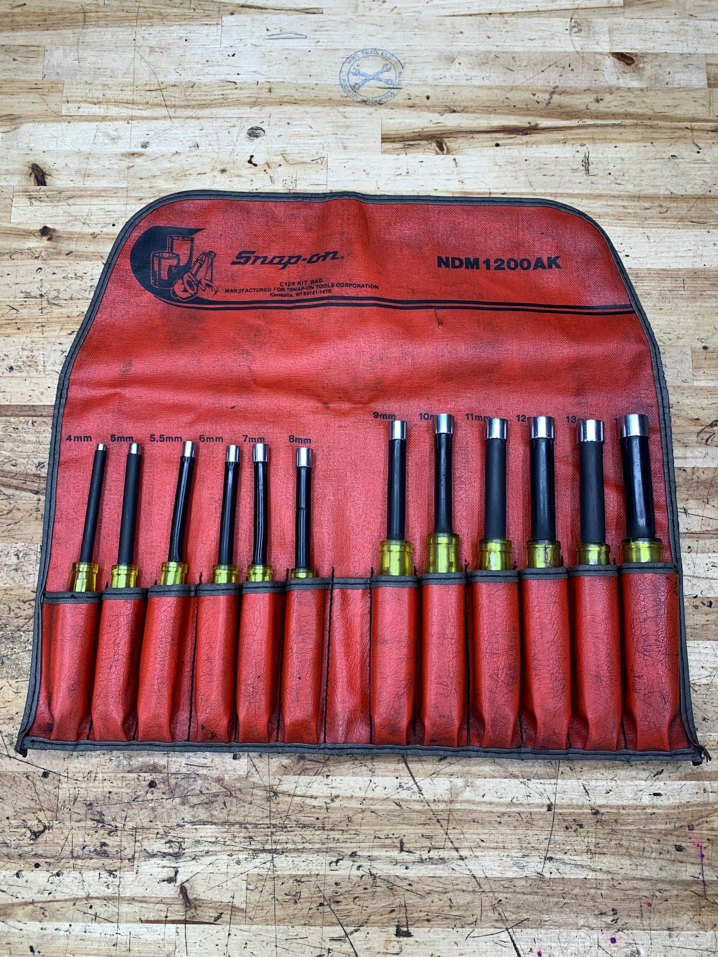 Snap On Vintage Metric Nut Driver Set 12pc USA NDM1200AK