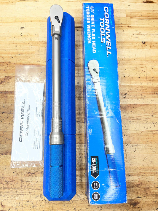 Cornwell 3/8” Click Type Torque Wrench 20-100FtLb. BRAND NEW CTGW2100FTF