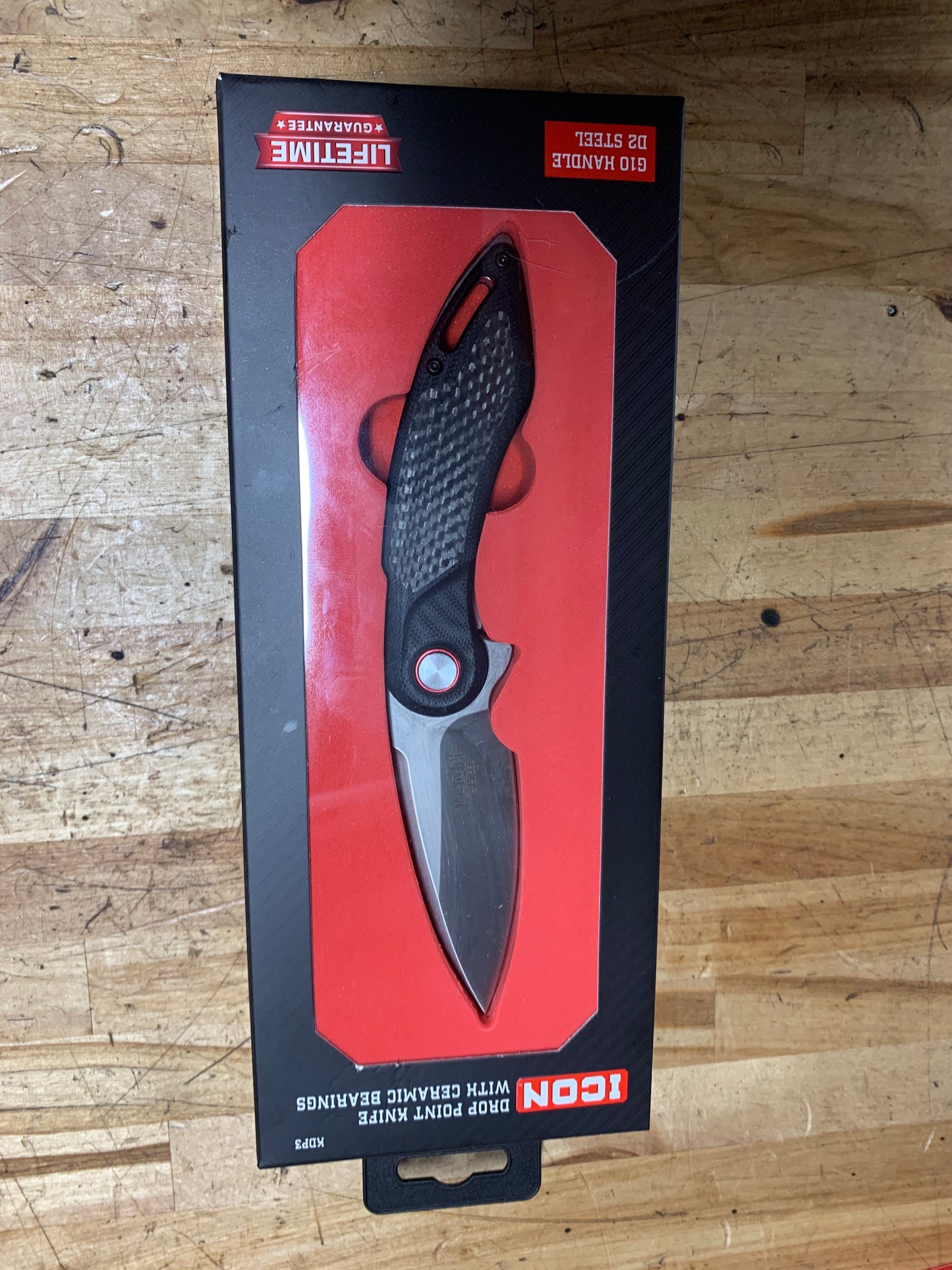 Icon G10 Grip Drop Point Pocketknife Ceramic Bearings KPD3