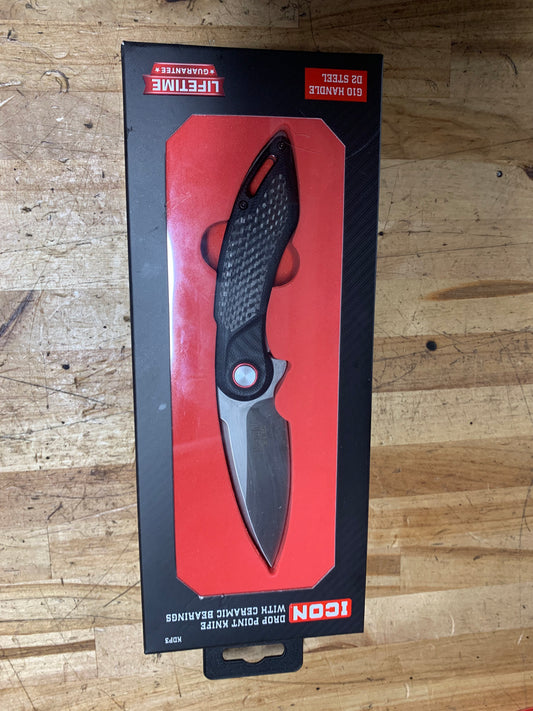 Icon G10 Grip Drop Point Pocketknife Ceramic Bearings KPD3