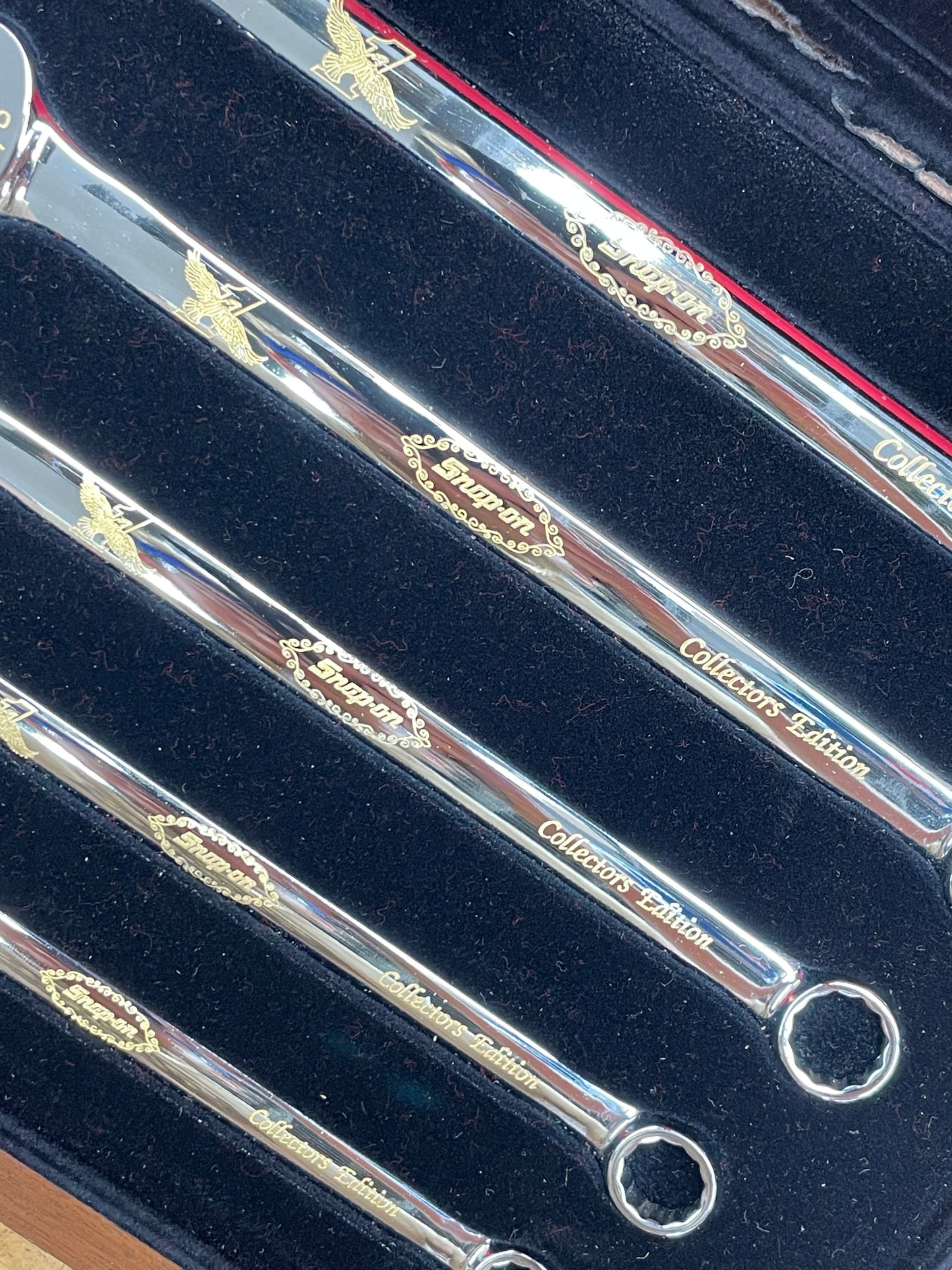 Snap On Collector Wrench Series 24K Gold Engraved SAE Combo Wrench Set 5pc USA