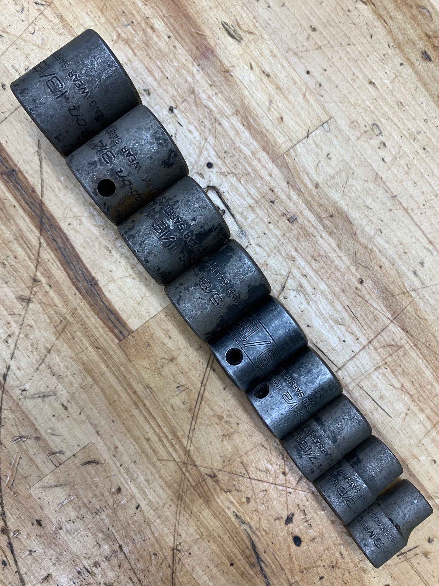 Snap On 3/8" SAE Impact Shallow Socket Set USA 5/16"-13/16" 9pc USA