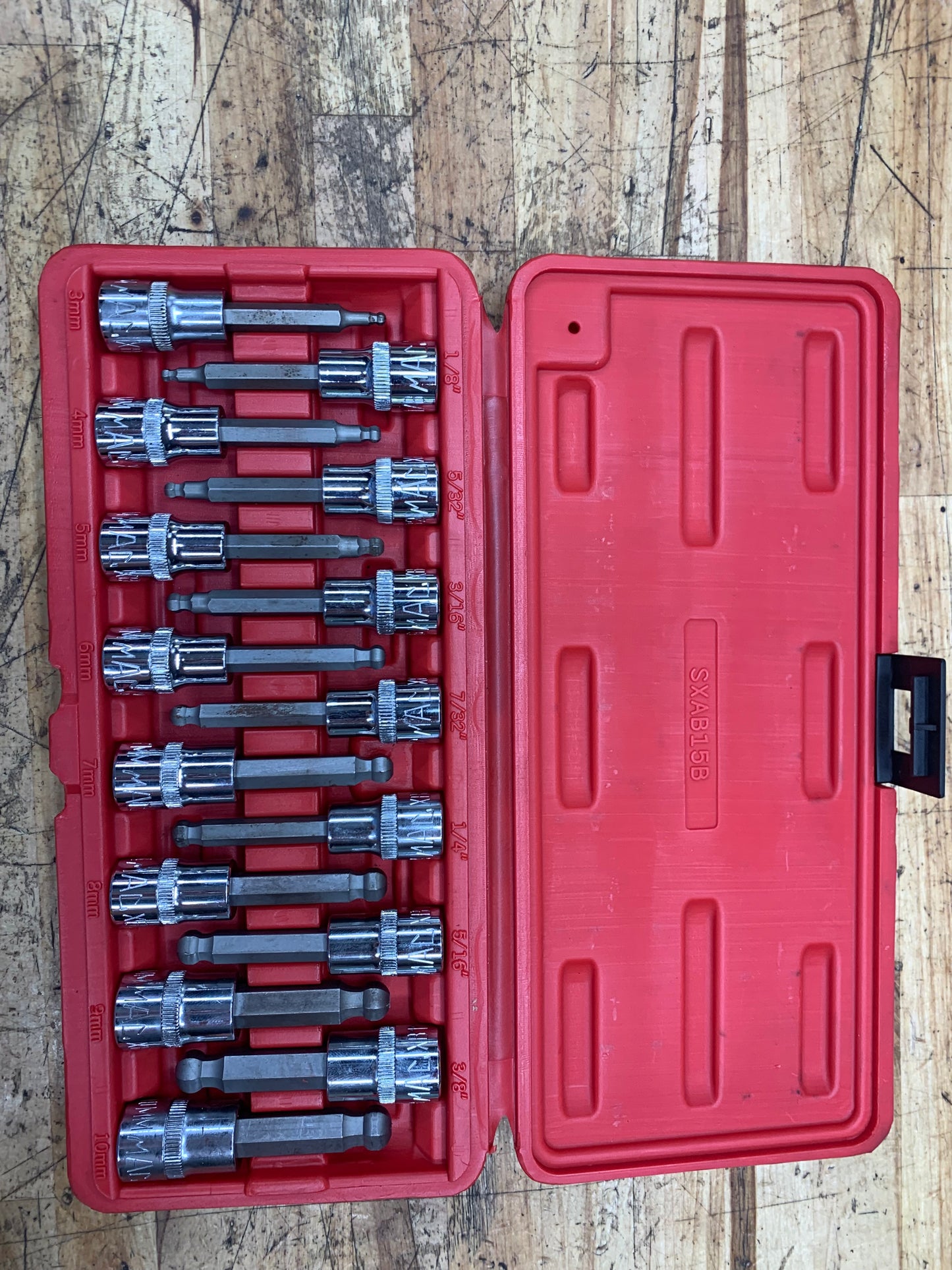 Mac Tools Ball End Hex Bit Socket Set SAE/Metric SXAB15B