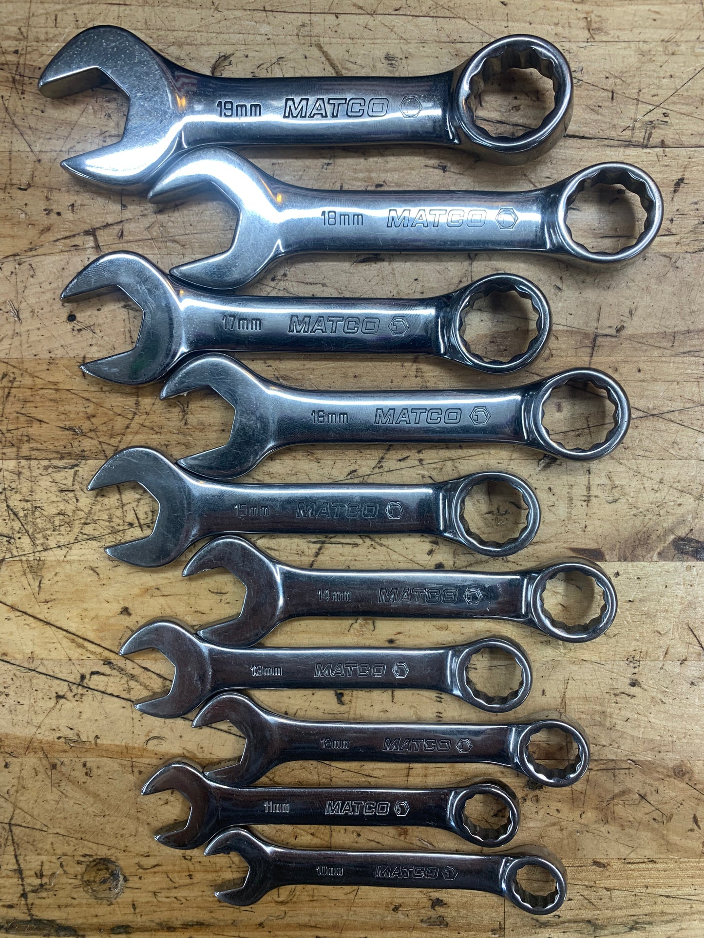 Matco Metric Stubby Wrench Set 10pc USA SRCSM102T