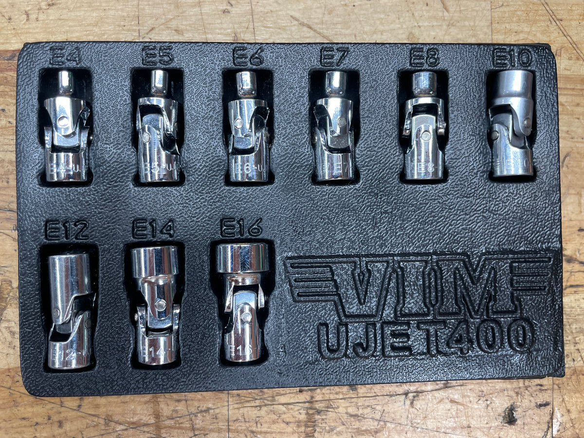 VIM 1/4” E-Torx Swivel Universal Socket Set LIKE NEW E4-E16 UJETS400