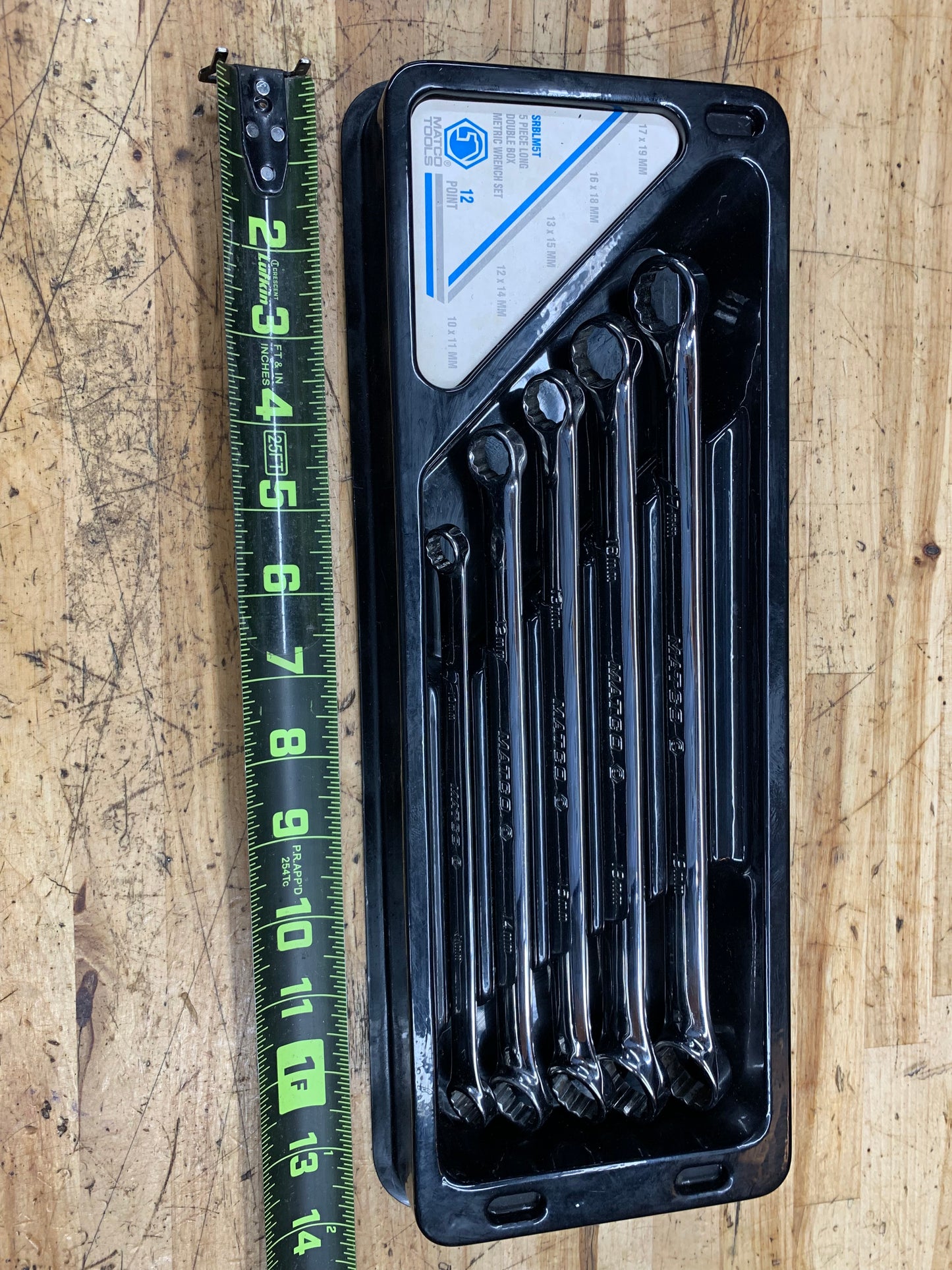 Matco Metric Offset Box Wrench Tray Set 5pc USA SRBLM5T