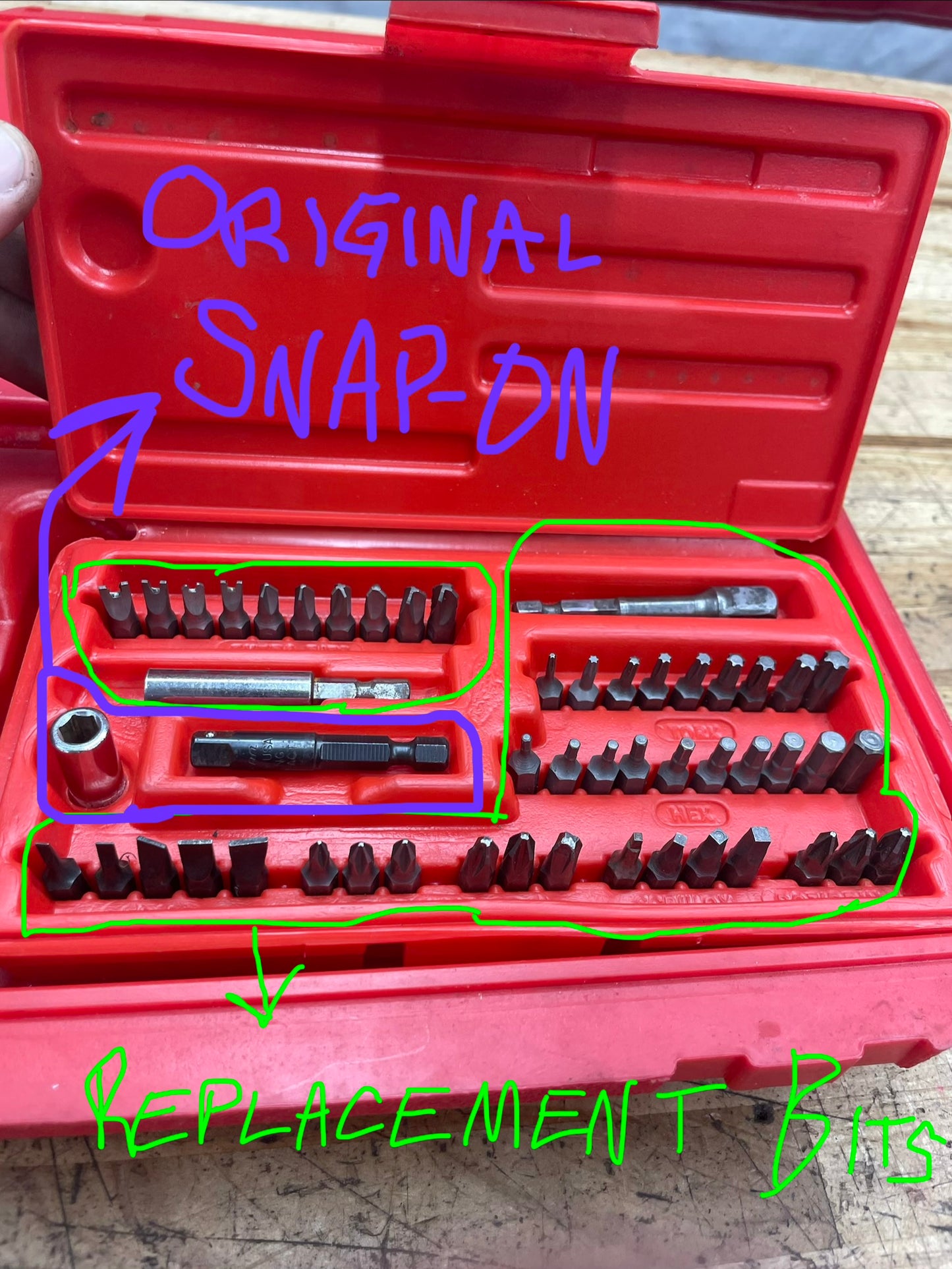 Snap On Soft Grip Ratcheting Screwdriver Set W/ Extra Shanks, Bits USA SGDMRC108A