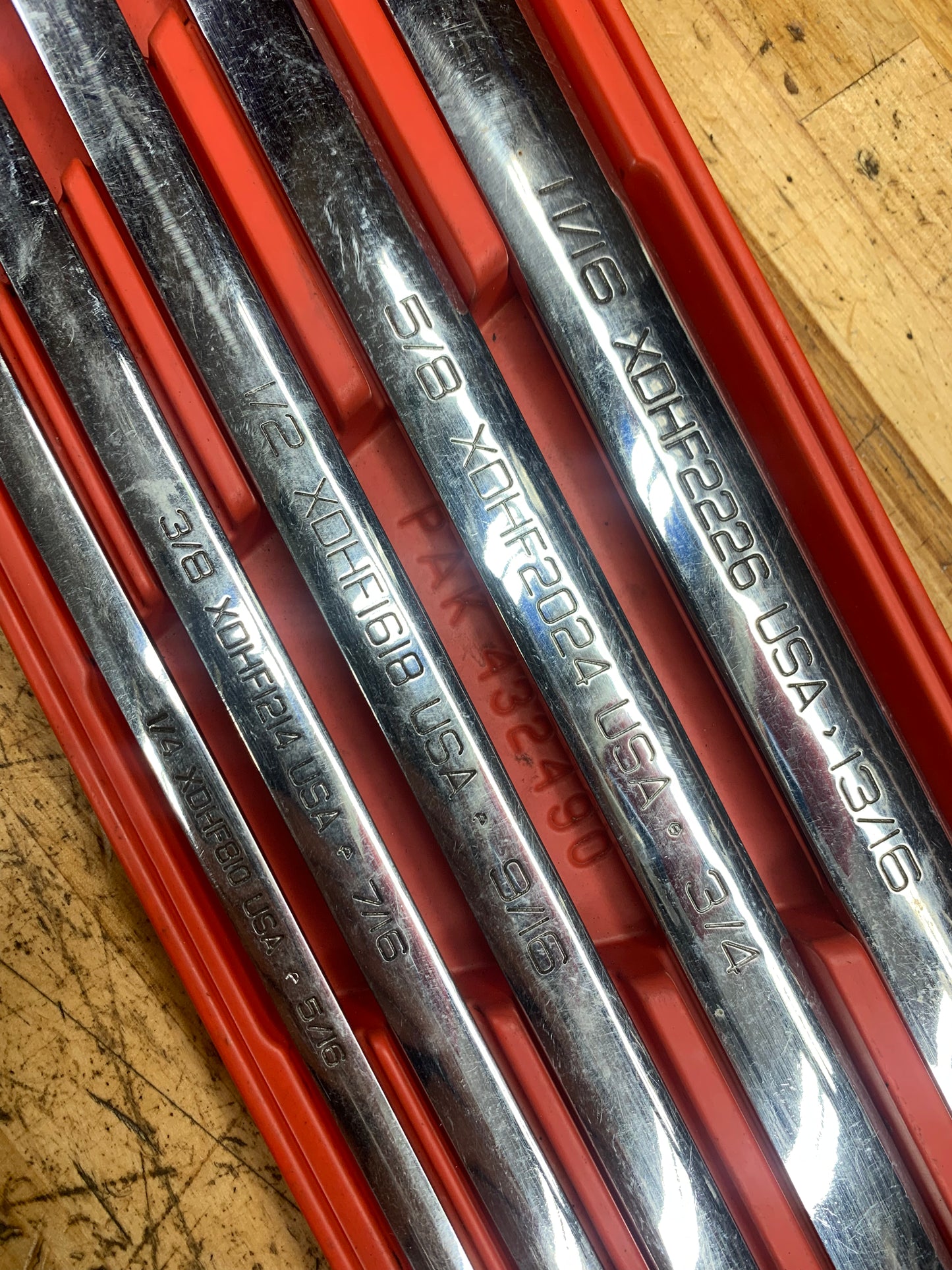 Snap On SAE Zero Offset Long Box Wrench Set 5pc USA XDHF605