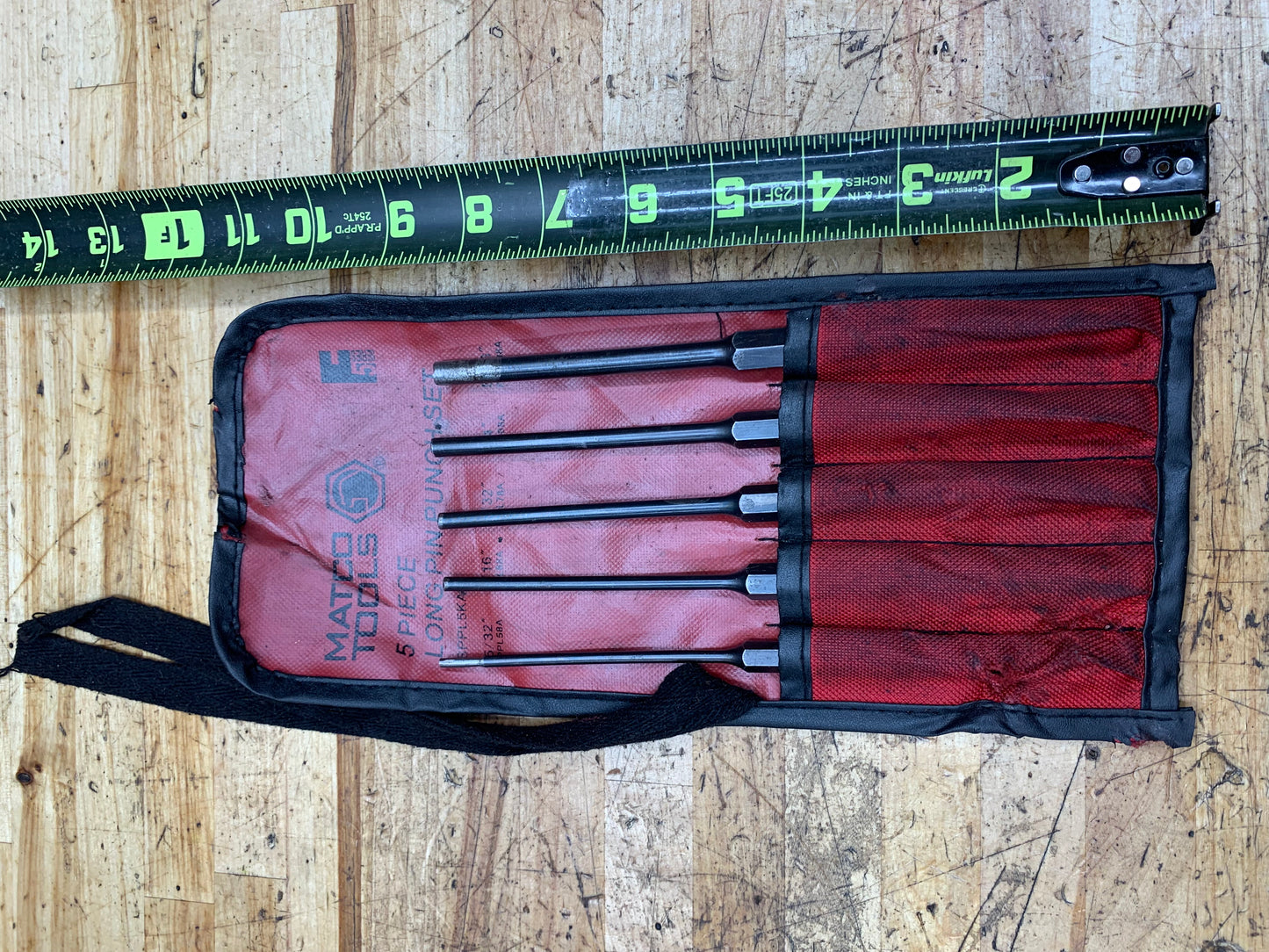 Matco Long Pin Punch 5pc Set USA SPPL5KA