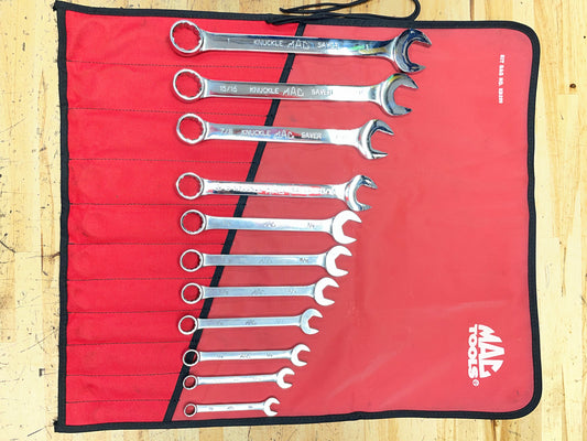 Mac SAE Short Pattern Combo Wrench Set 11pc 3/8”-1” USA