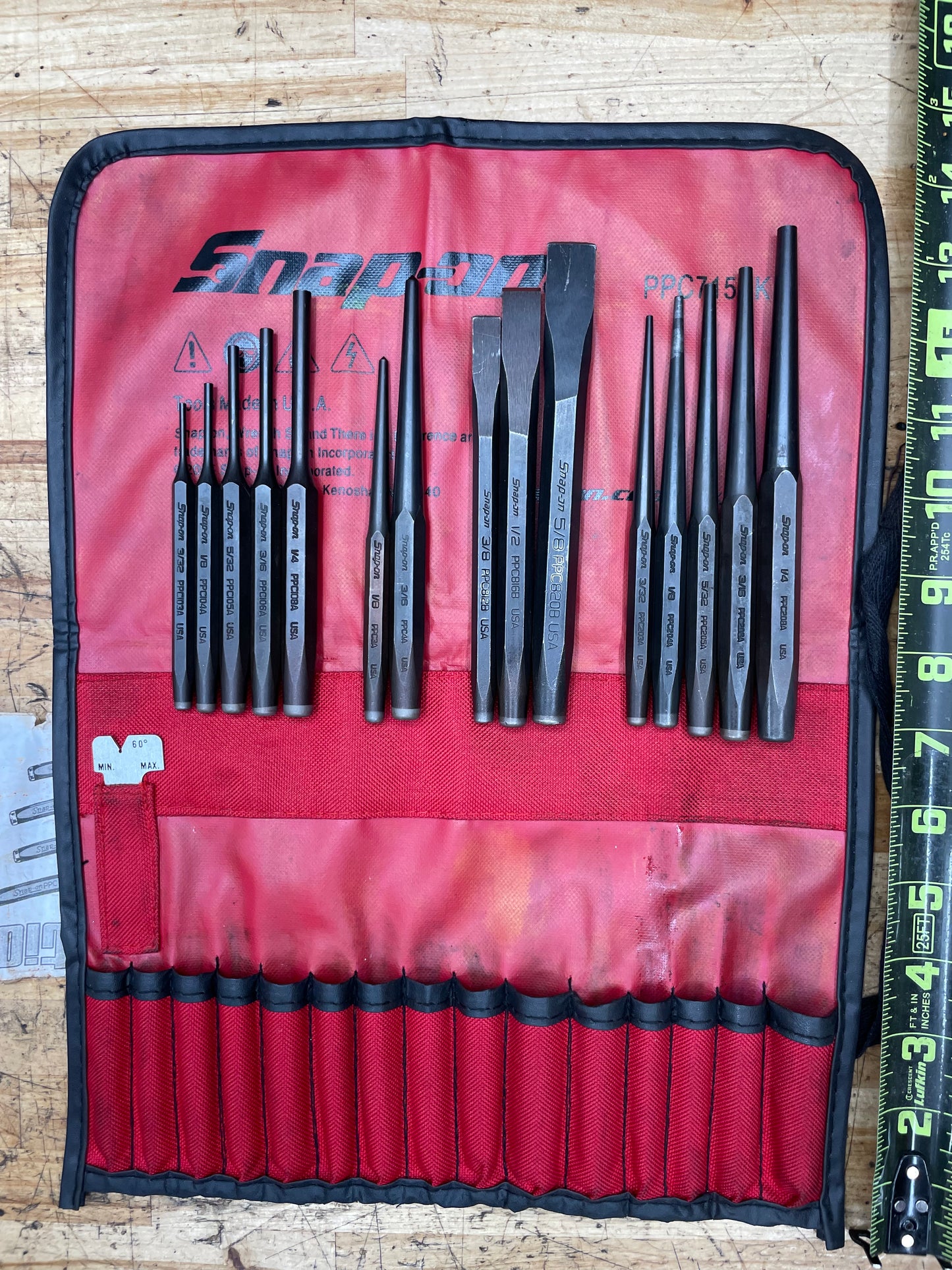 Snap On Punch/Chisel Set 15pc USA PPC715BK