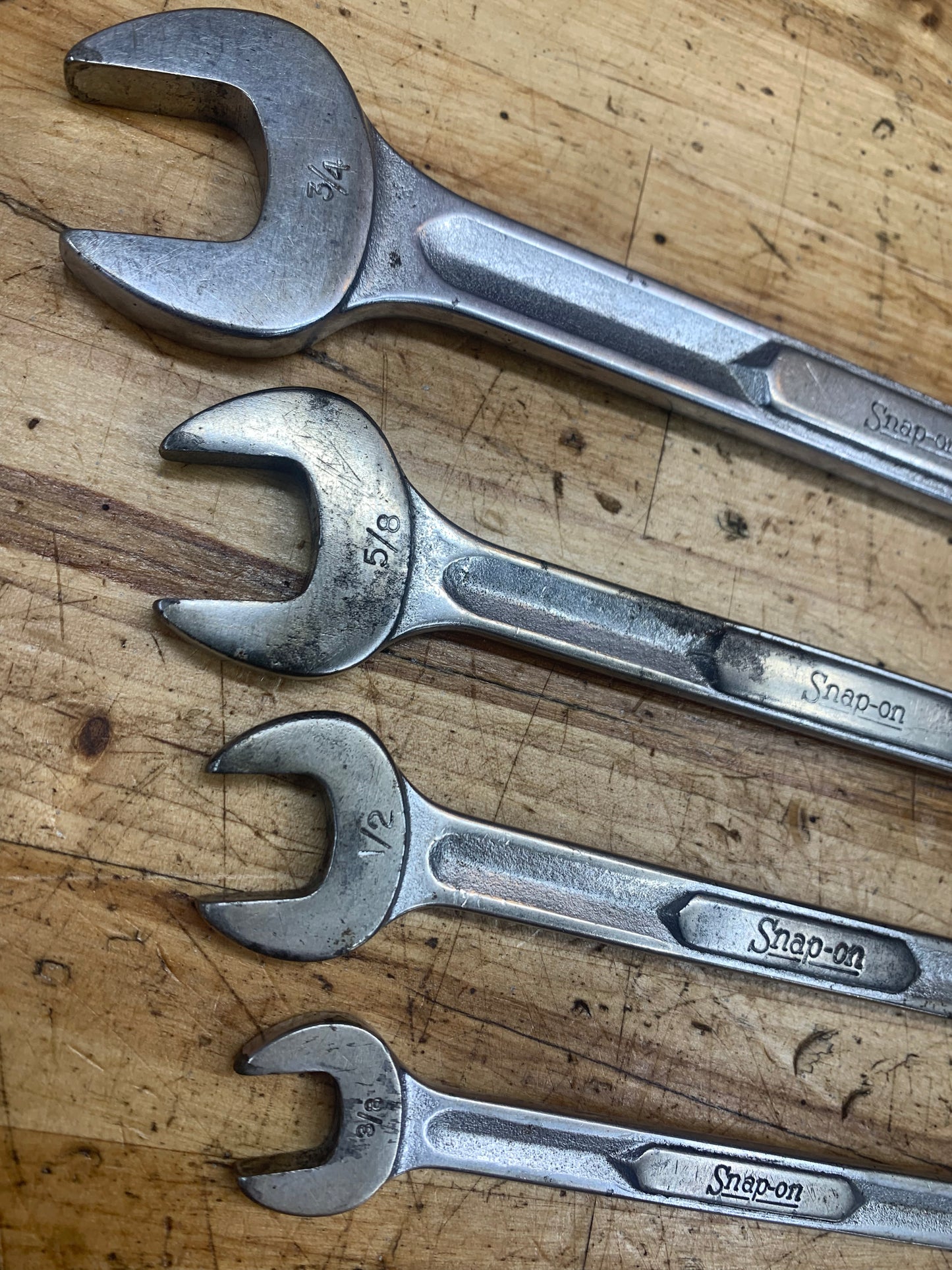 Snap On SAE Open Wrench Set Vintage 4pc. USA