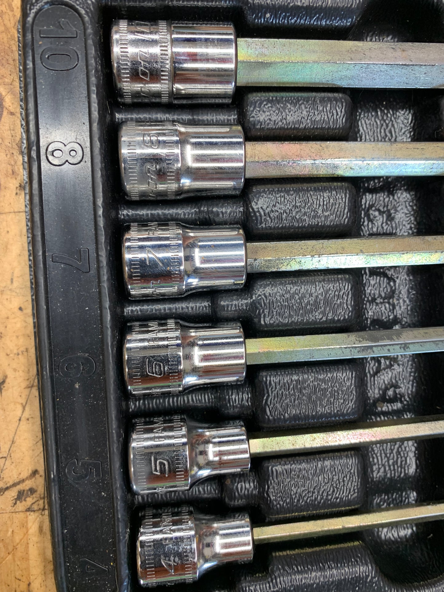 Snap On 3/8" Metric Long Hex Socket Set 6pc USA 206EFAML