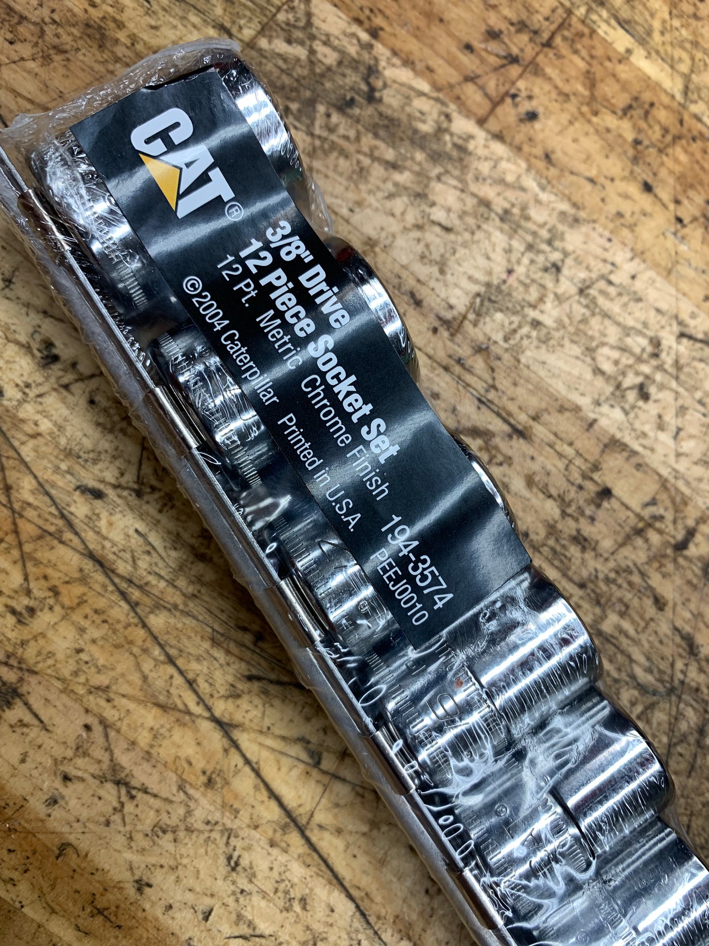 CAT 3/8" Metric Shallow Socket Set 12pc 8-19mm USA 194-3574