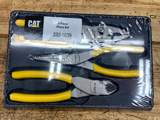 CAT Pliers Tray Set Yellow 3pc USA 233-1639