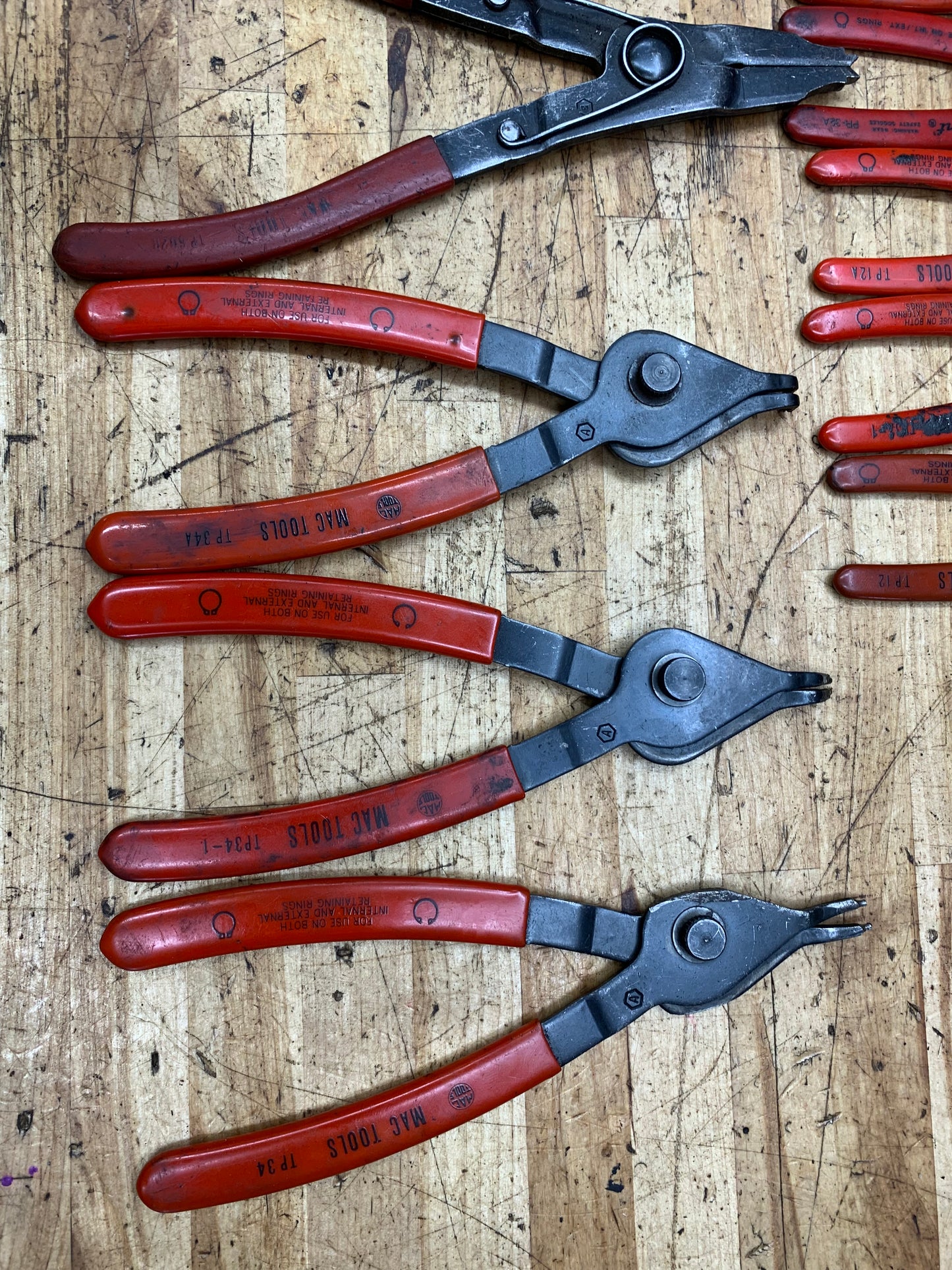 Mac Tools 12pc Snap Ring Plier Set USA PK1250