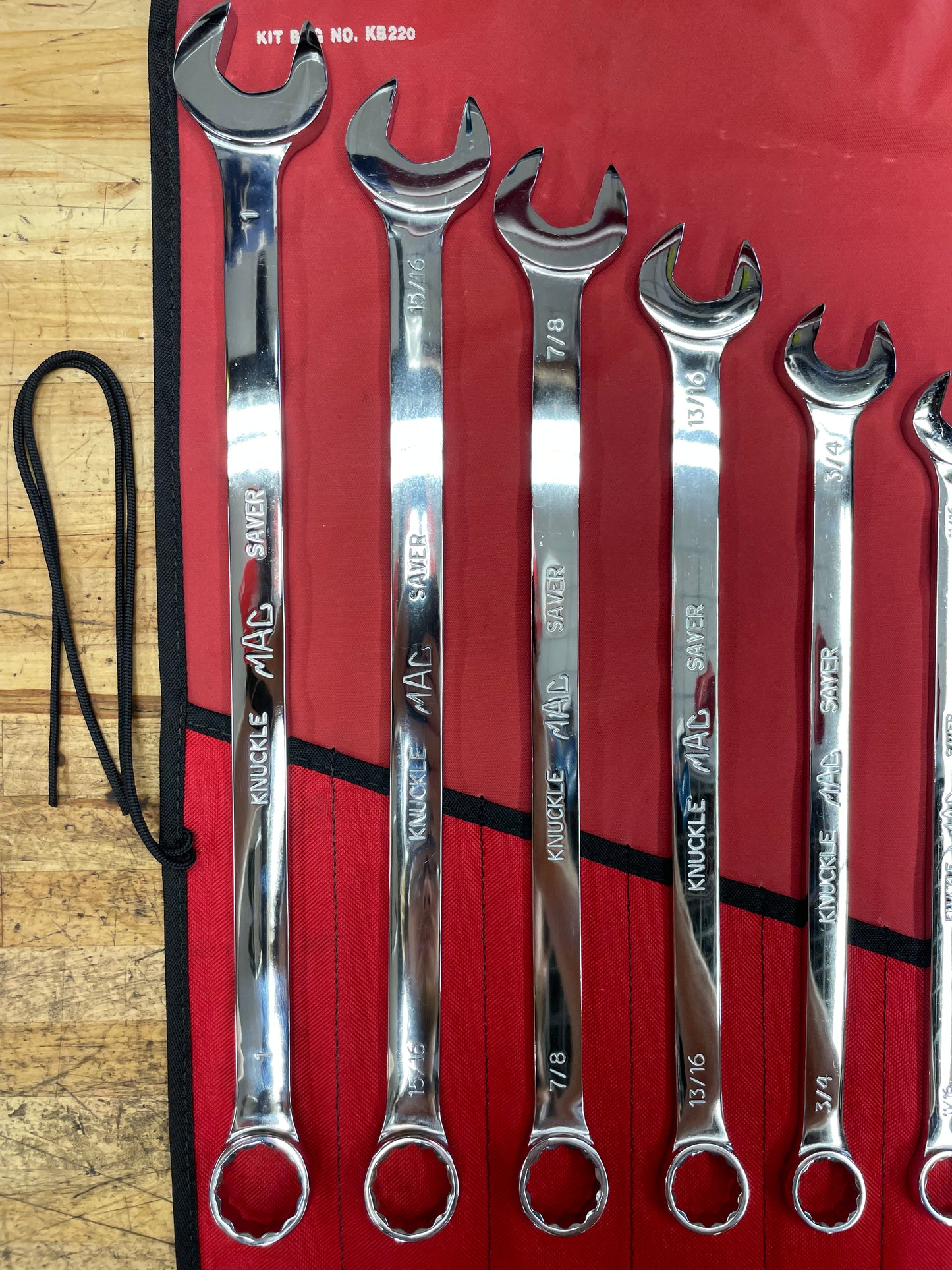 Mac Tools SAE Long Pattern Combo Wrench Set 11pc 3/8”-1” USA LIKE NEW SCL11LKS