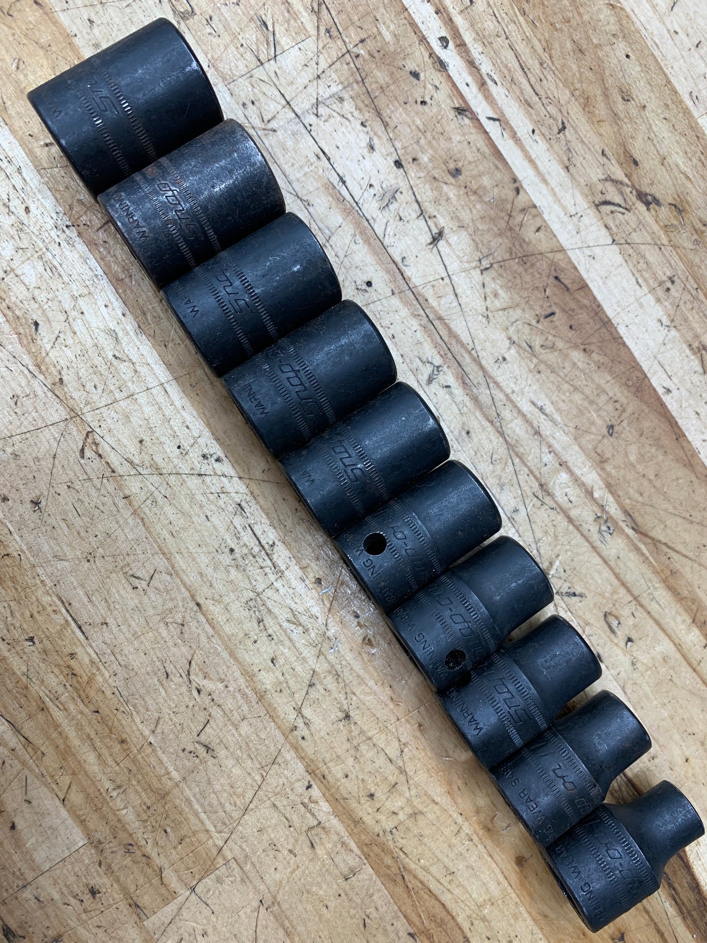 Snap On 1/2" Metric Shallow Impact Socket Set 10-19mm USA 10pc 310IMMYA
